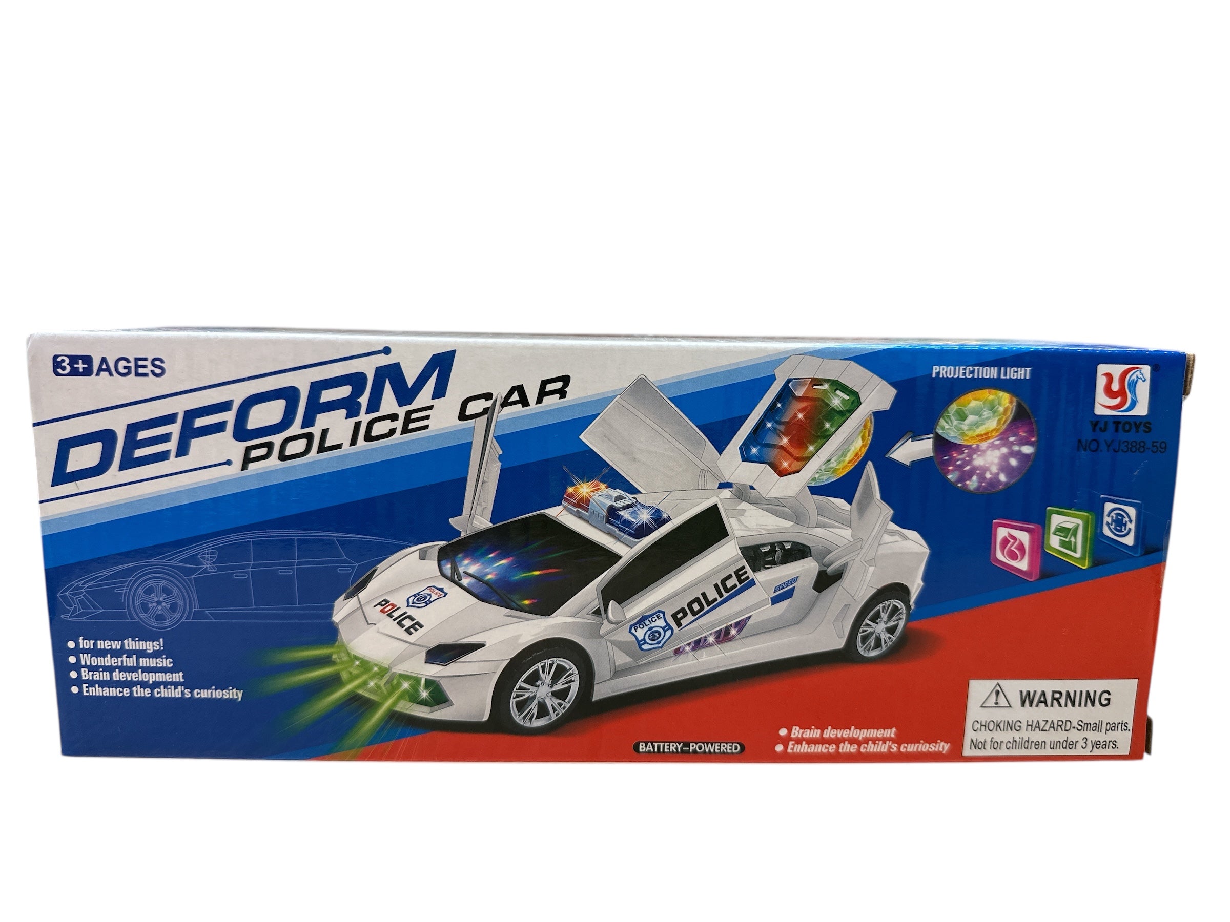 B/O Transformer Police Car with Lights &amp; Sounds - 10"