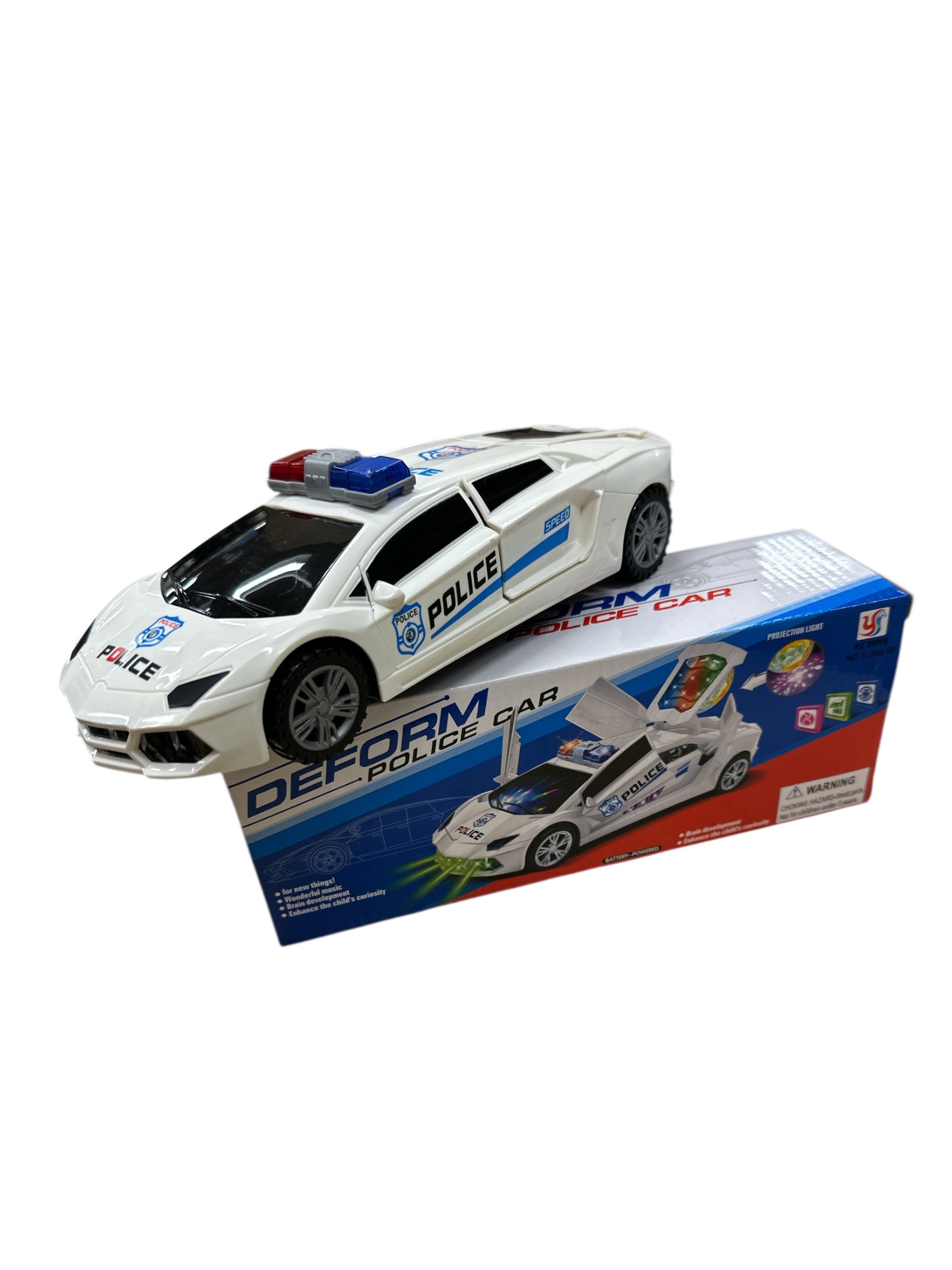 B/O Transformer Police Car with Lights &amp; Sounds - 10"