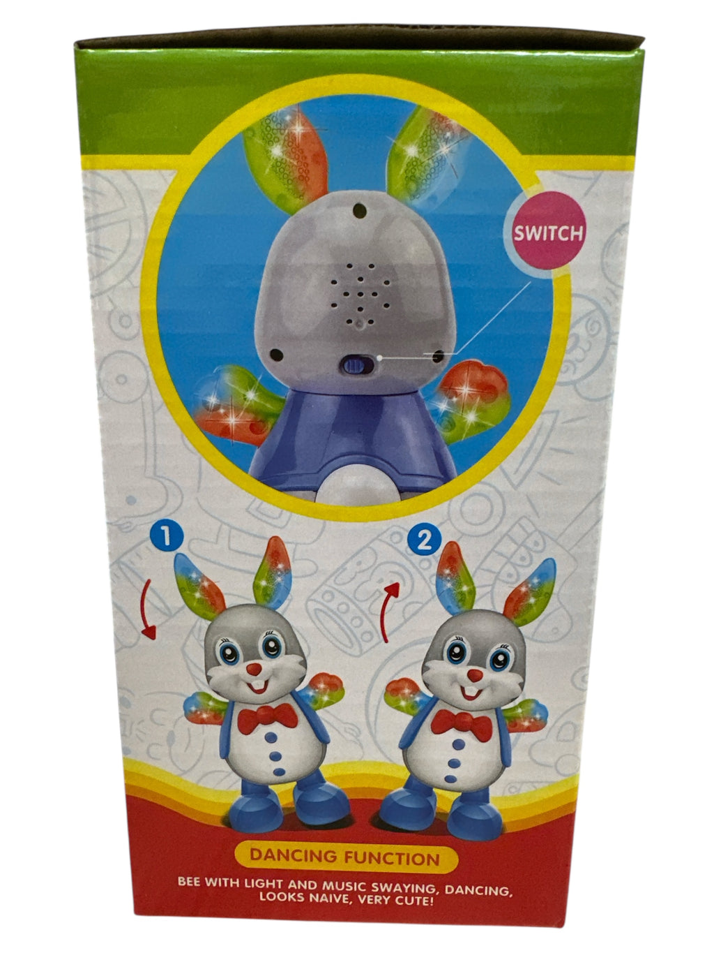 B/O Dancing Rabbit Toy with Lights & Sounds – Interactive Musical Dancing Bunny for Kids, Battery Operated Educational Toy