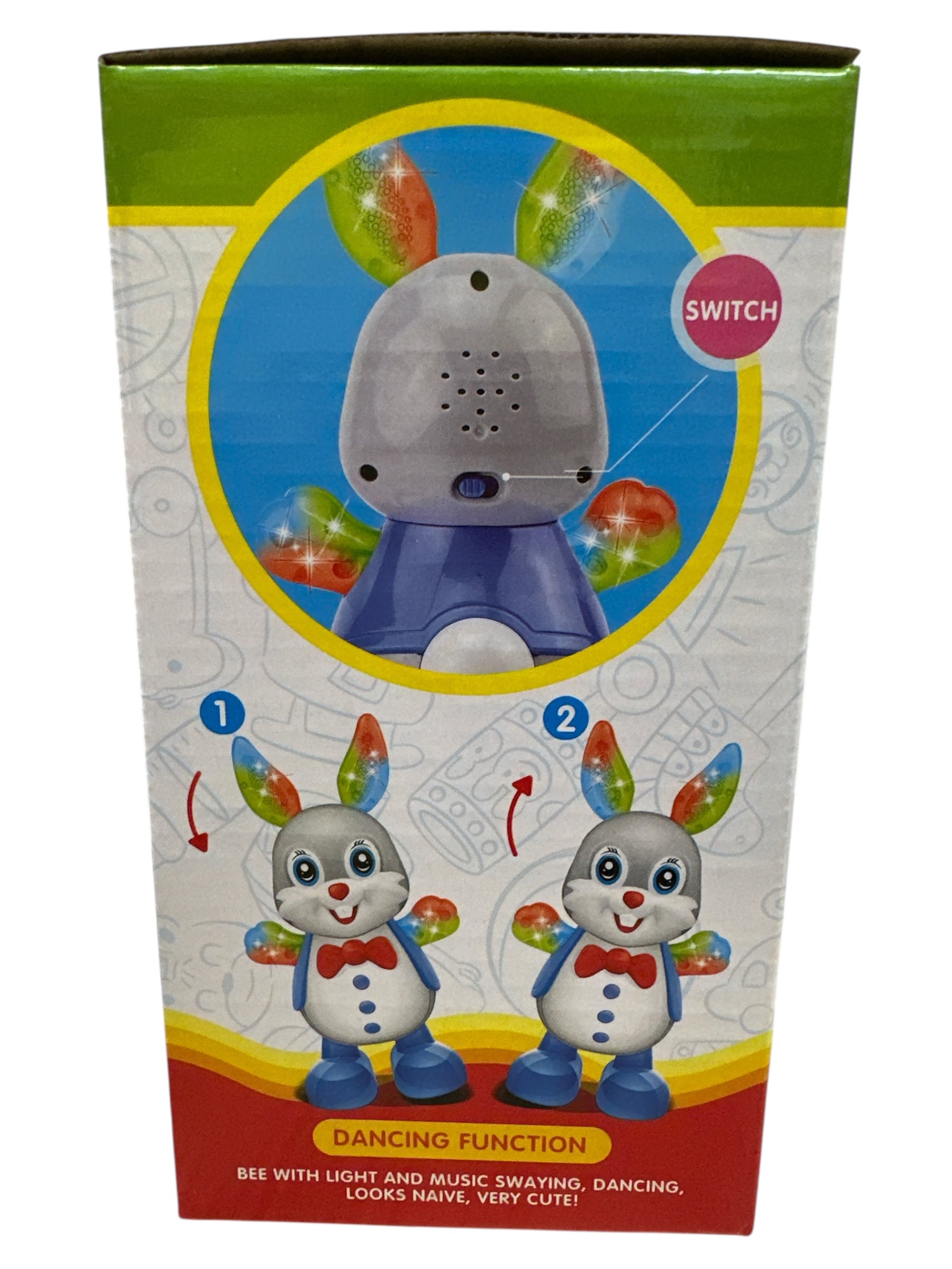 B/O Dancing Rabbit Toy with Lights & Sounds – Interactive Musical Dancing Bunny for Kids, Battery Operated Educational Toy