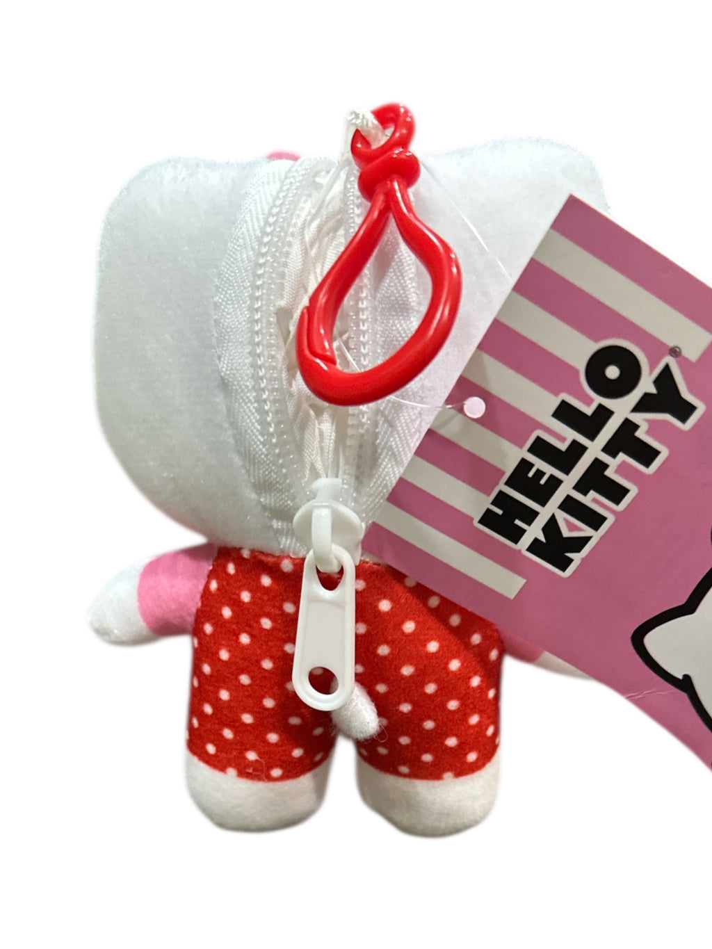 HELLO KITTY® PLUSH KEYCHAIN WITH ZIP – 3.5”