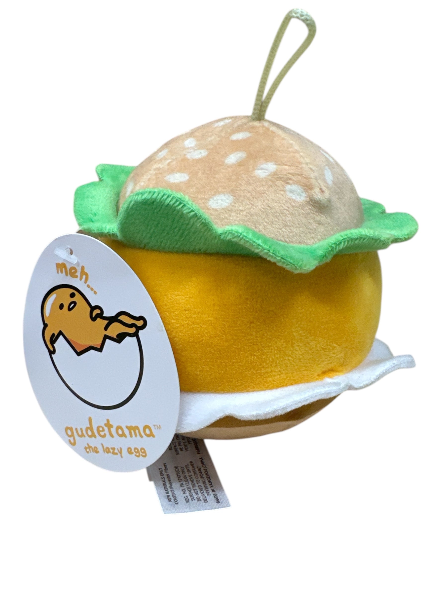 GUDETAMA THE LAZY EGG HAMBURGER PLUSH 4.5"