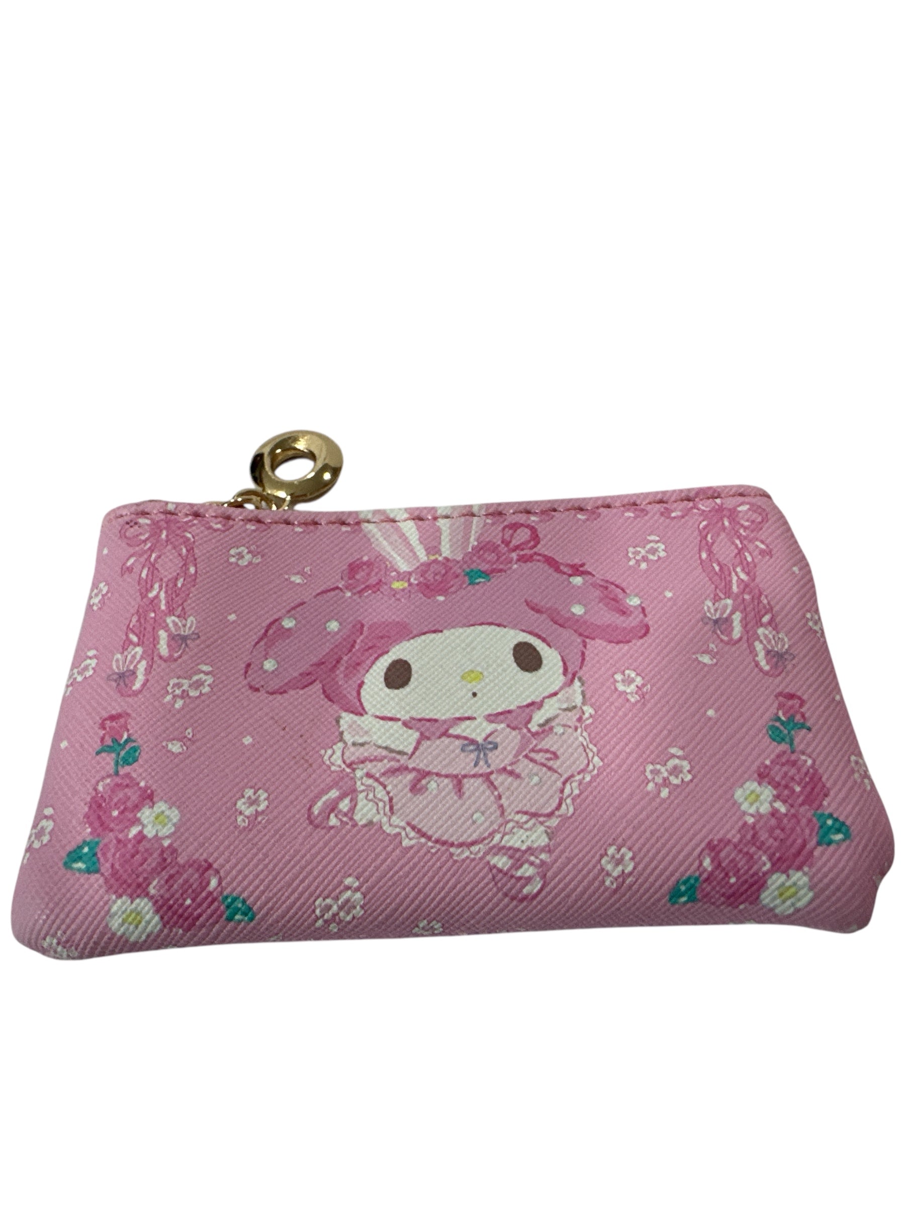 Hello Kitty Cute Coin Purse - Double-Sided Pink with Zip (4.5")