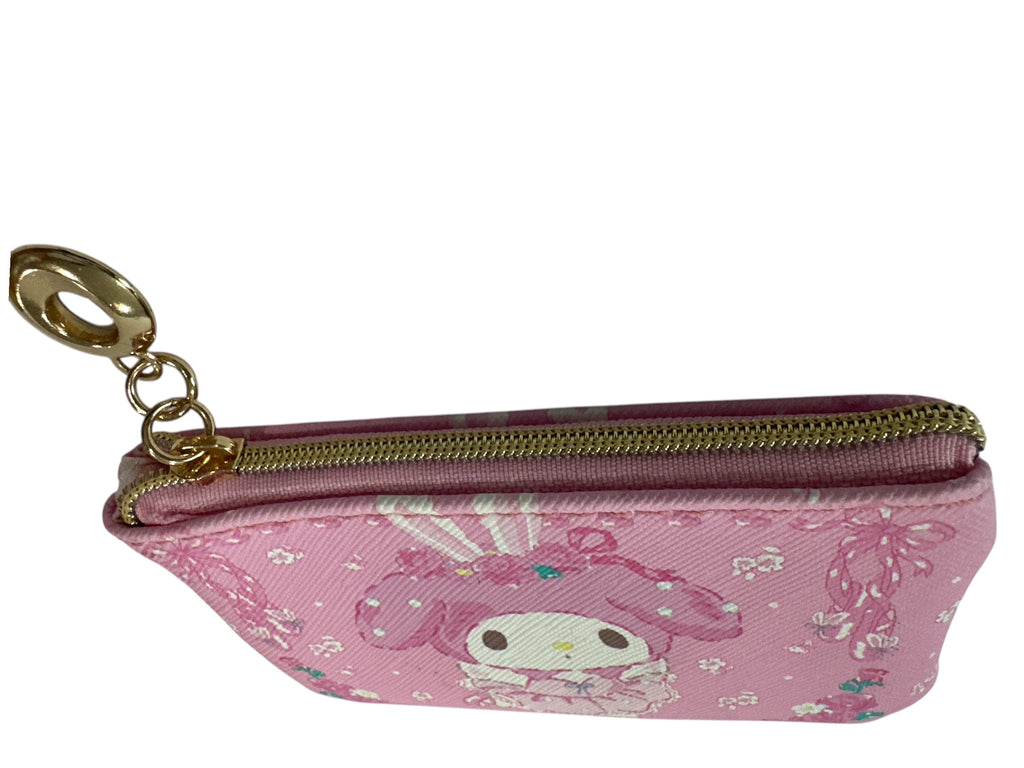 Hello Kitty Cute Coin Purse - Double-Sided Pink with Zip (4.5")