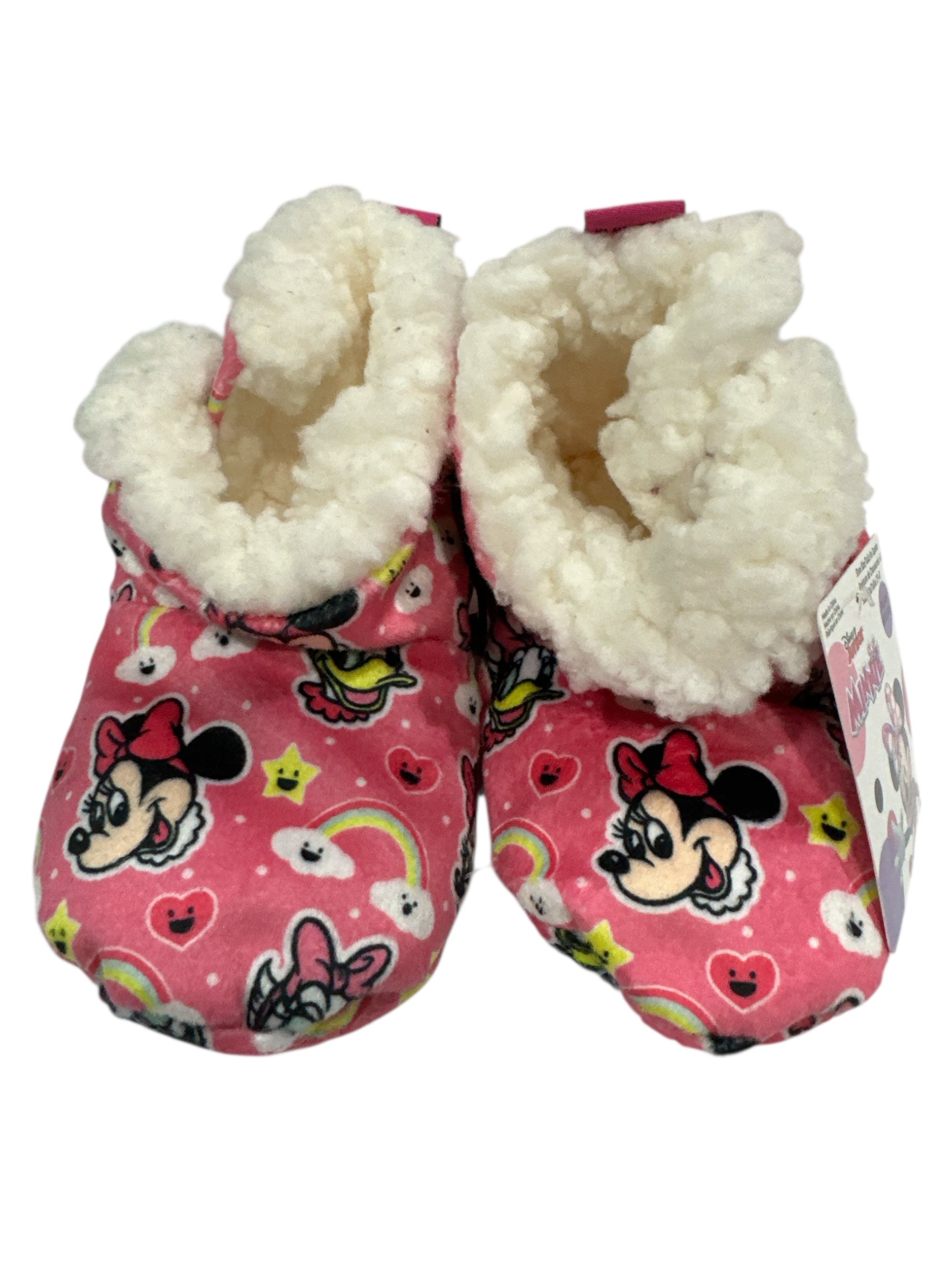 Minnie Mouse Baby Plush Shoes - Pink &amp; Puffy, Keeps Toes Warm! (Fits 2T to 4T