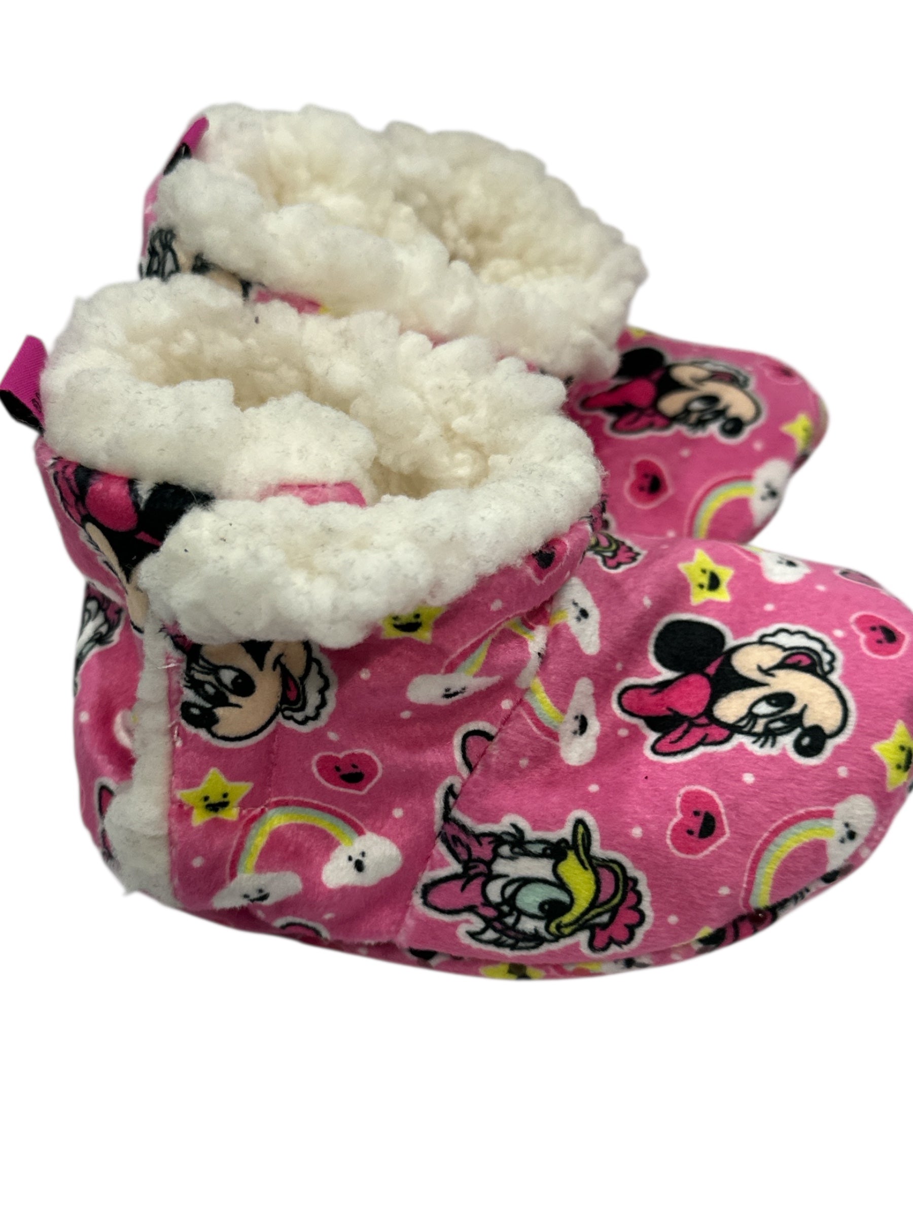 Minnie Mouse Baby Plush Shoes - Pink &amp; Puffy, Keeps Toes Warm! (Fits 2T to 4T
