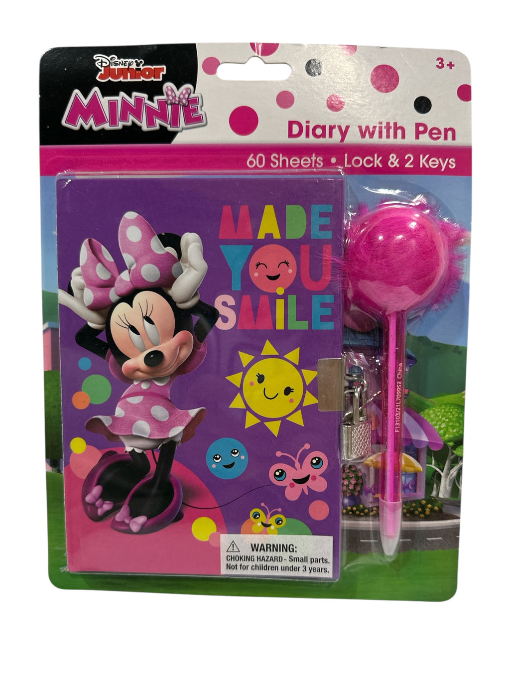 Minnie Mouse Diary Set with Lock & Keys – 60 Sheets Journal with Pen, Officially Licensed Kids Writing Notebook