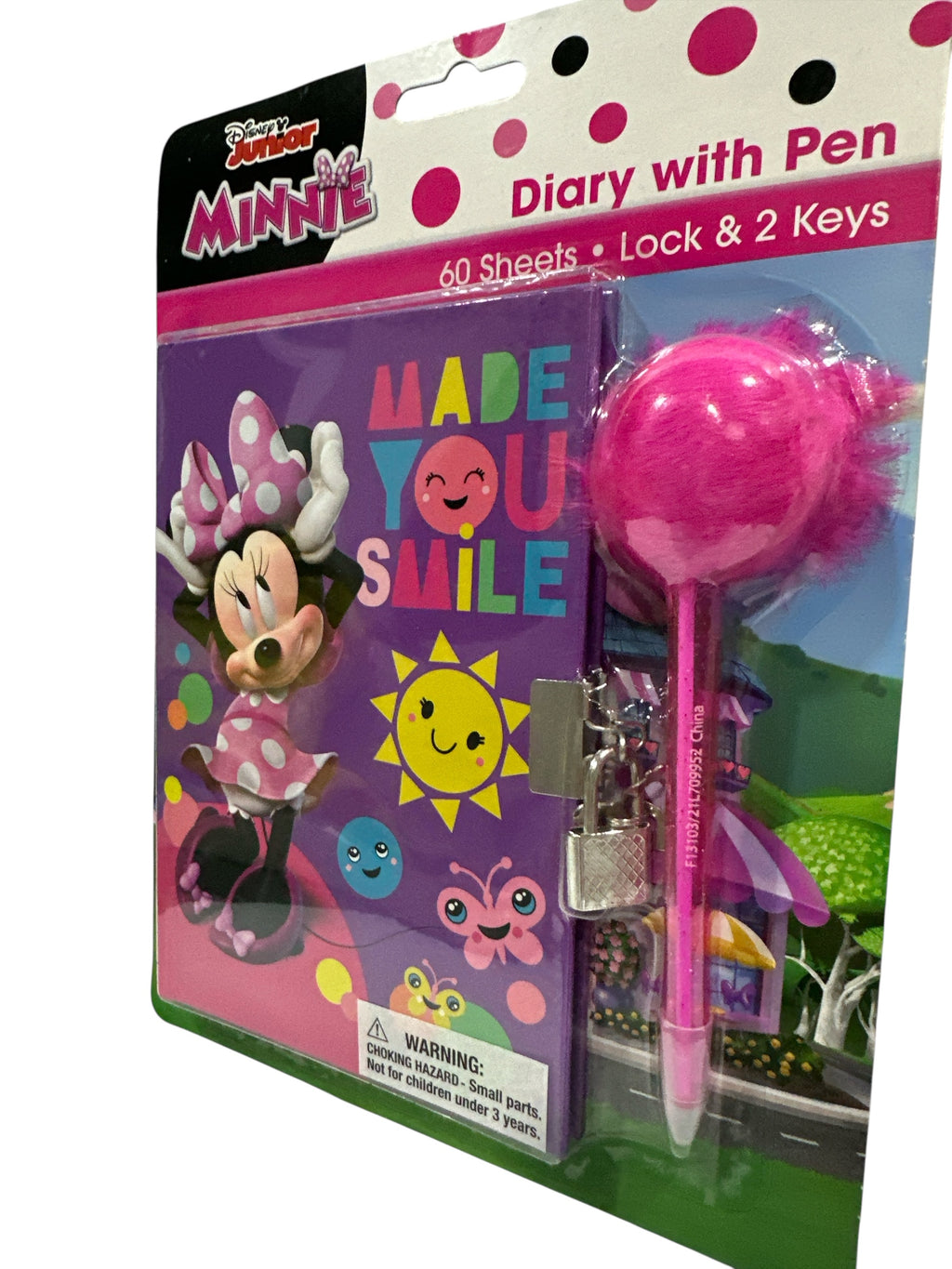 Minnie Mouse Diary Set with Lock & Keys – 60 Sheets Journal with Pen, Officially Licensed Kids Writing Notebook