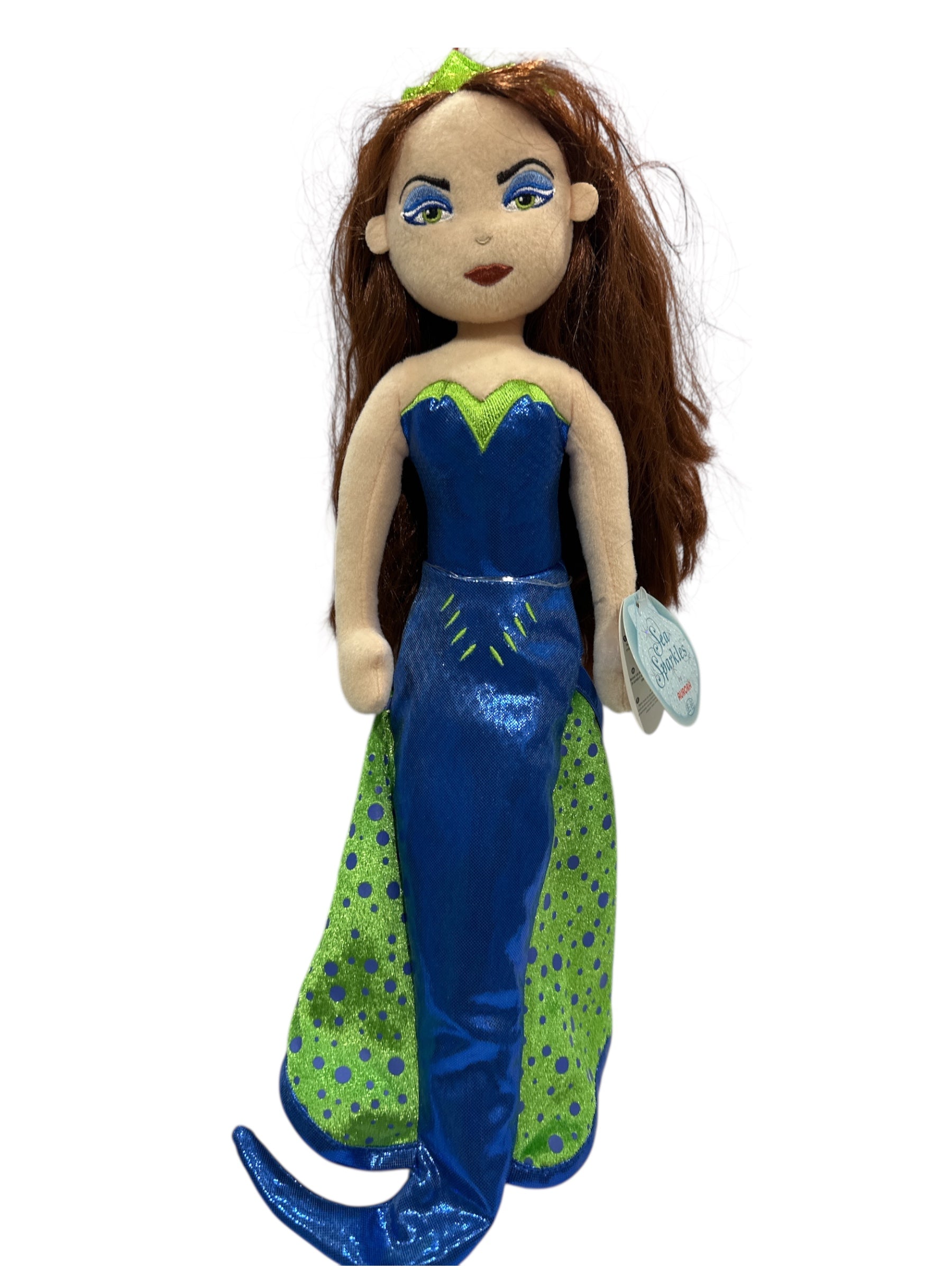 Mermaid Sea Sparkles Plush Doll – 17-Inch Tall Soft Collectible Stuffed Toy