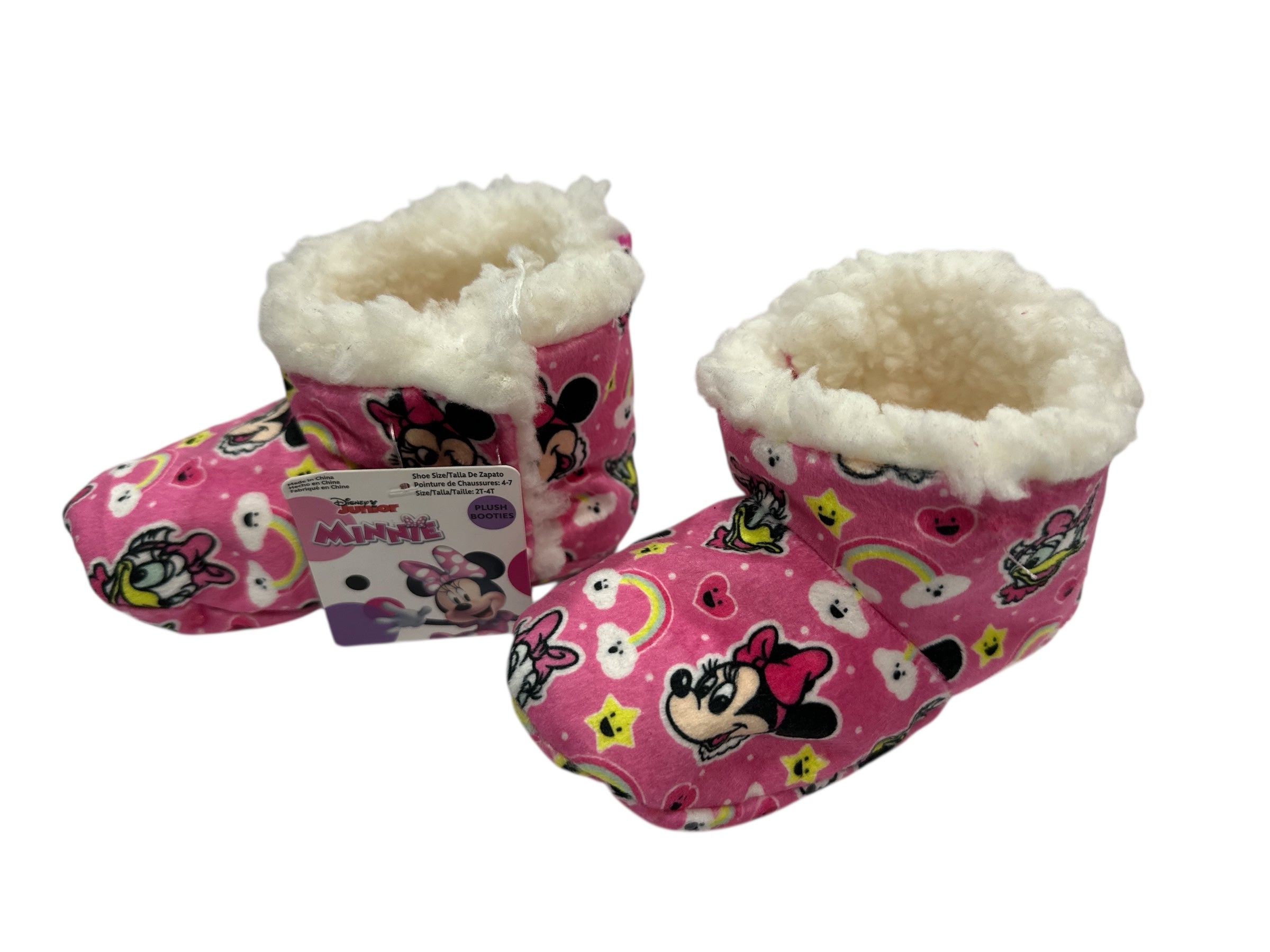 Minnie Mouse Kid Plush Booties - Super Soft &amp; Cozy! (Fits 2T to 4T)