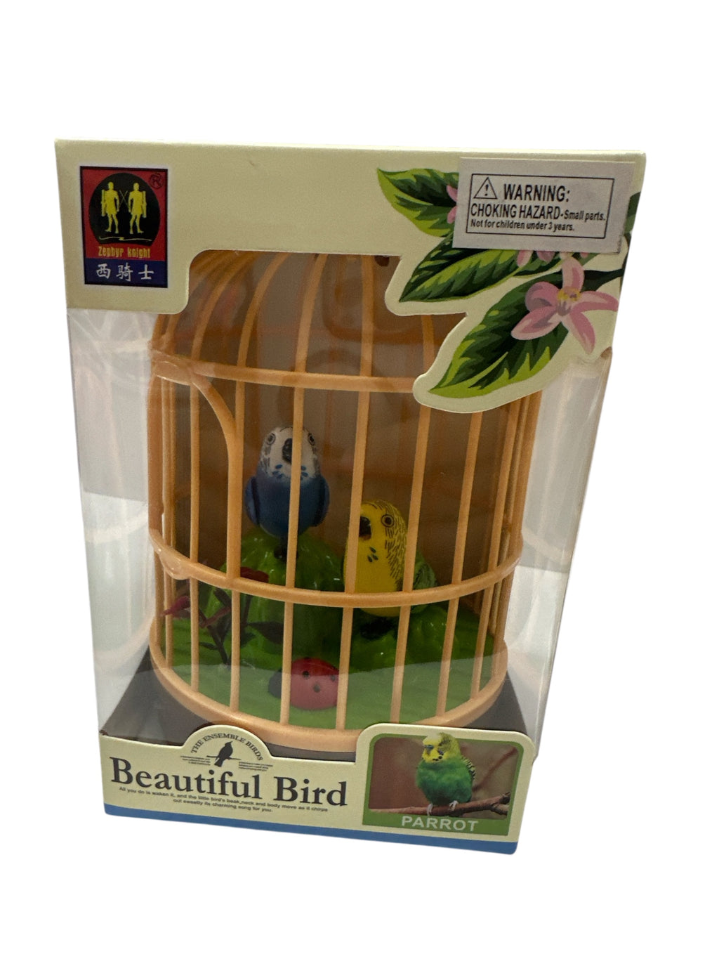 SINGING  2 BIRDS IN THE CAGE BATERY OPERATED WITH  LIGHT UP GOOD FOR DECORATION AND KIDS PLAY