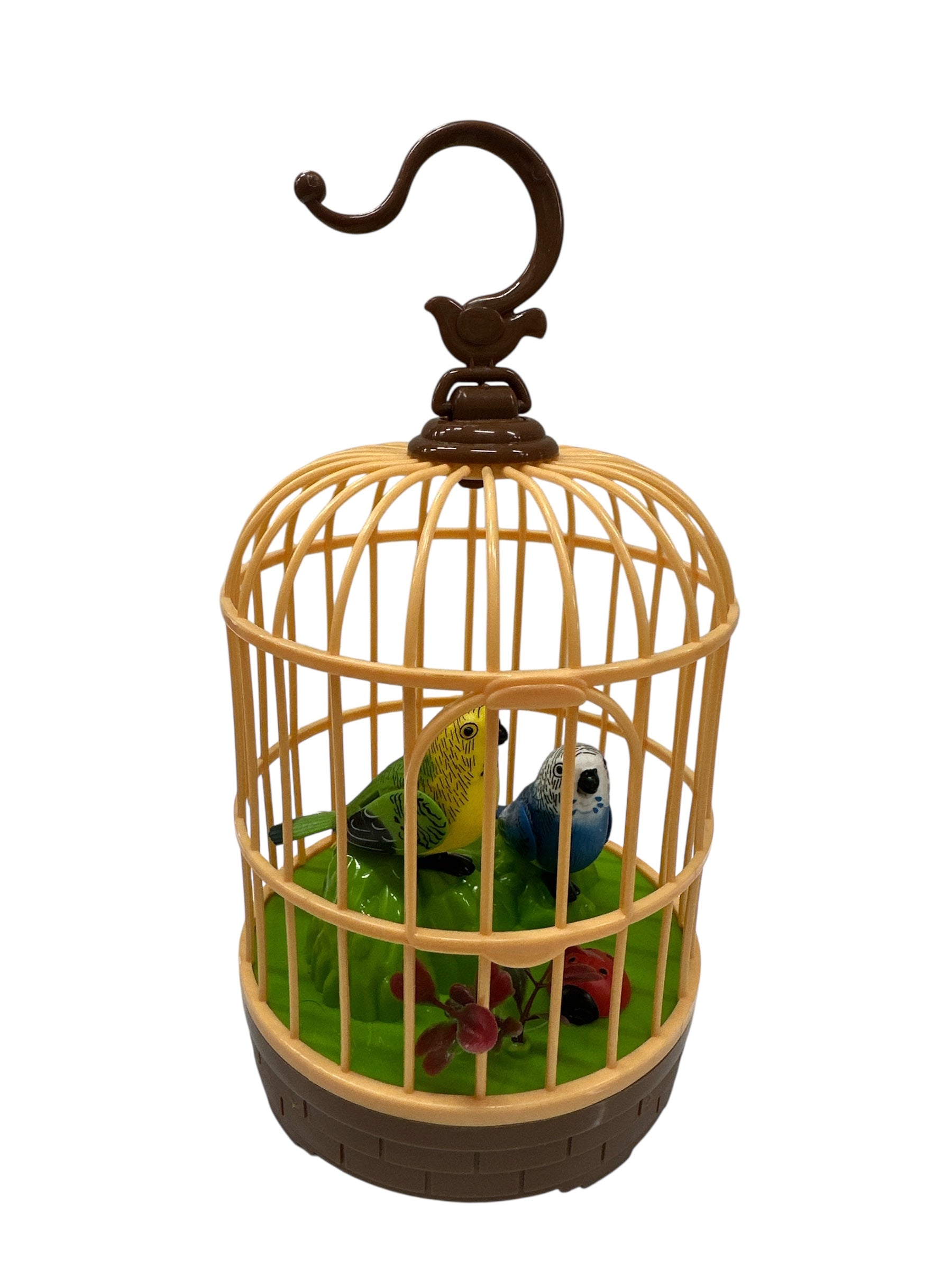 SINGING  2 BIRDS IN THE CAGE BATERY OPERATED WITH  LIGHT UP GOOD FOR DECORATION AND KIDS PLAY