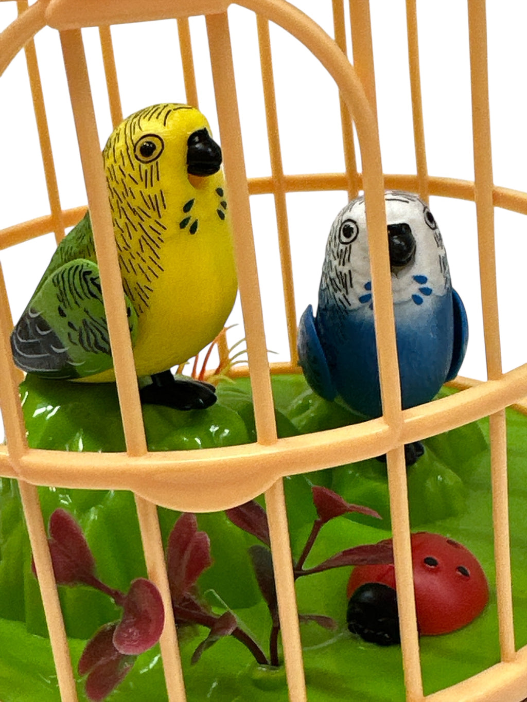 SINGING  2 BIRDS IN THE CAGE BATERY OPERATED WITH  LIGHT UP GOOD FOR DECORATION AND KIDS PLAY