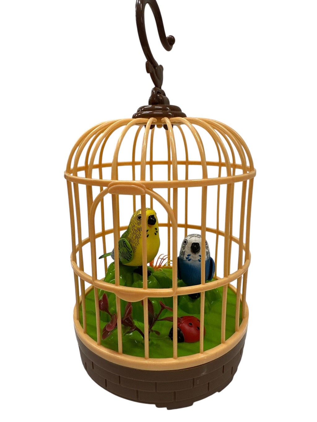 SINGING  2 BIRDS IN THE CAGE BATERY OPERATED WITH  LIGHT UP GOOD FOR DECORATION AND KIDS PLAY