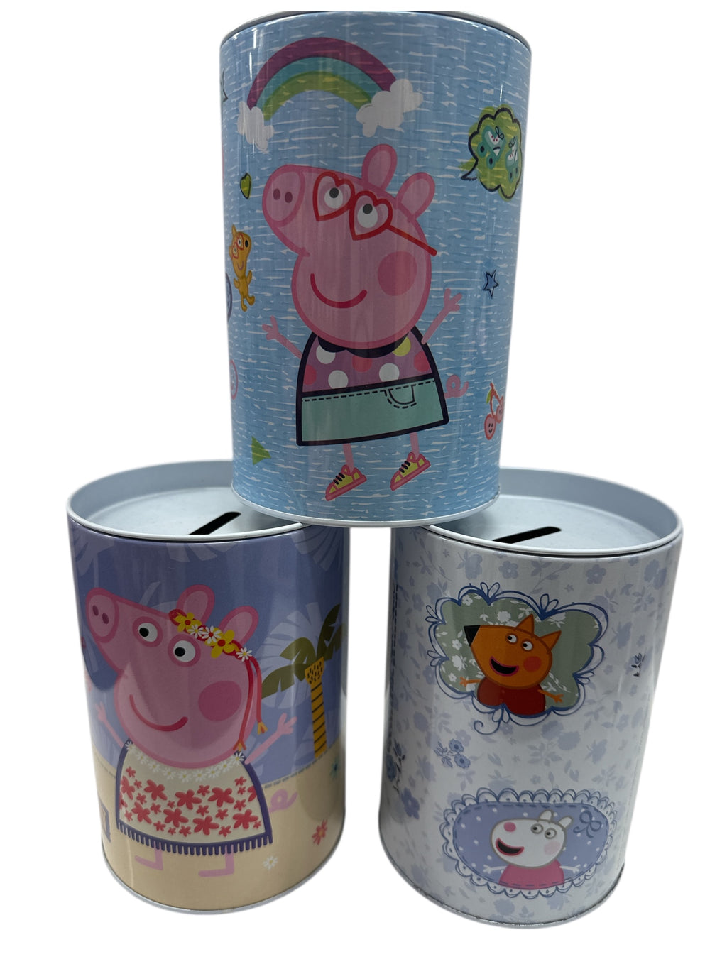 🐷 Peppa Pig Metal Money Bank - 6" Tall with Movable Top!