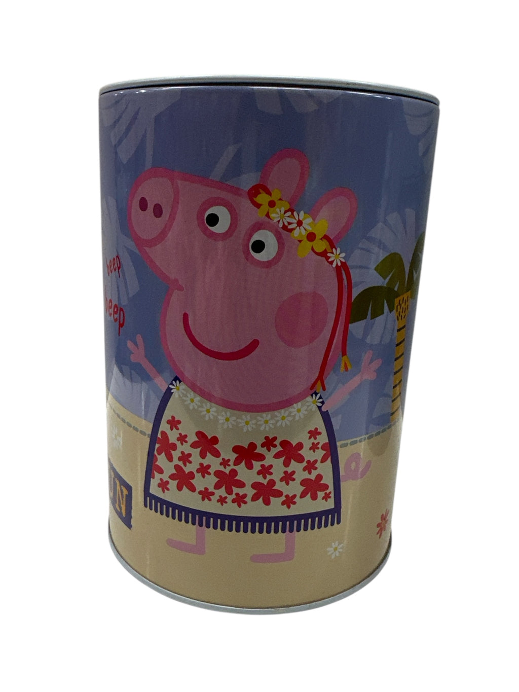 🐷 Peppa Pig Metal Money Bank - 6" Tall with Movable Top!