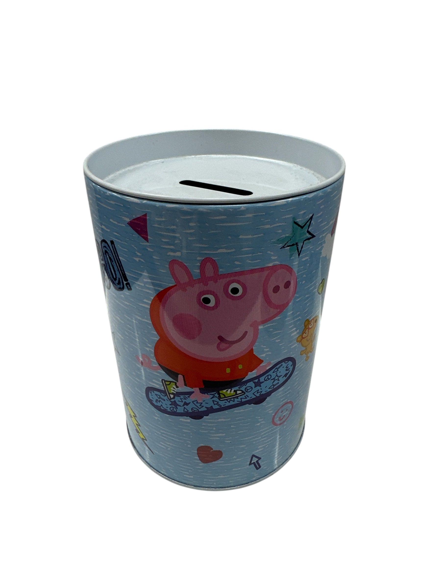 🐷 Peppa Pig Metal Money Bank - 6" Tall with Movable Top!