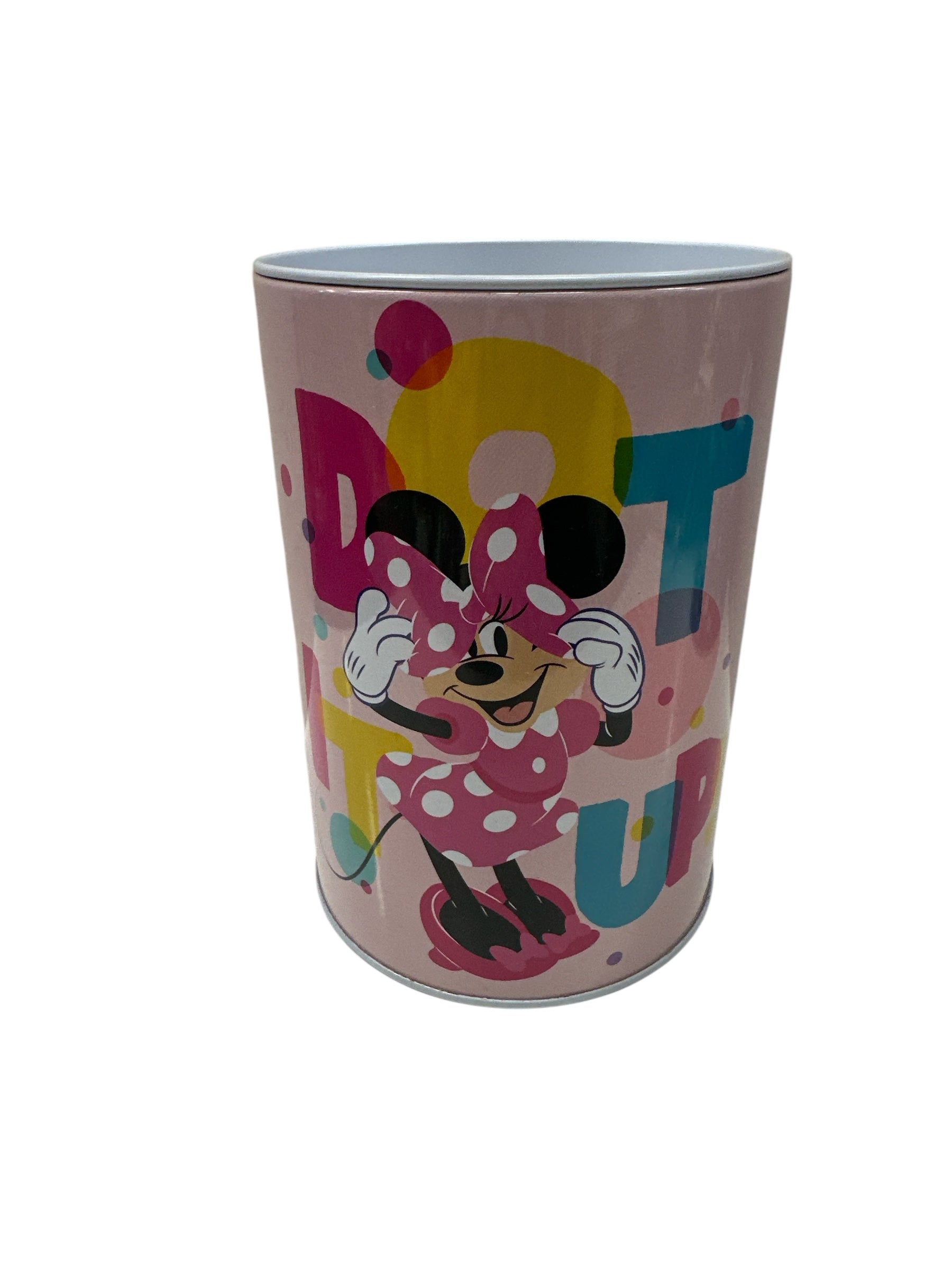 DISNEY MINNIE MOUSE METAL MONEY BAK 6" BIG TOP MOVABLE