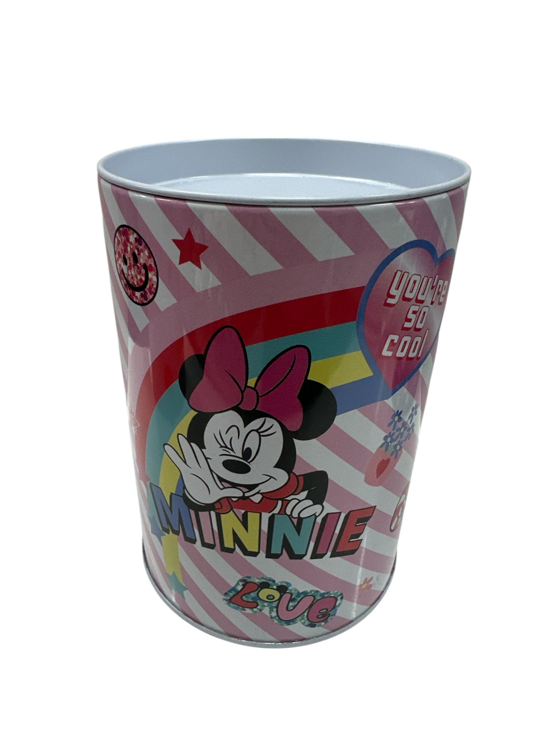 DISNEY MINNIE MOUSE METAL MONEY BAK 6" BIG TOP MOVABLE