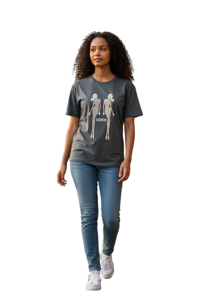 Girl Teen Fashion T-Shirt – Trendy Casual Short Sleeve Tee