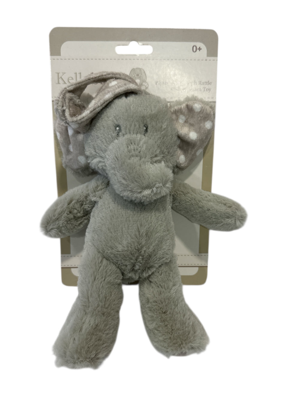 BABY ELEPHANT PLUSH WITH RATTLE CLIP-ON PRAM TOY, 0 AGE AND UP, BABY FRIENDLY