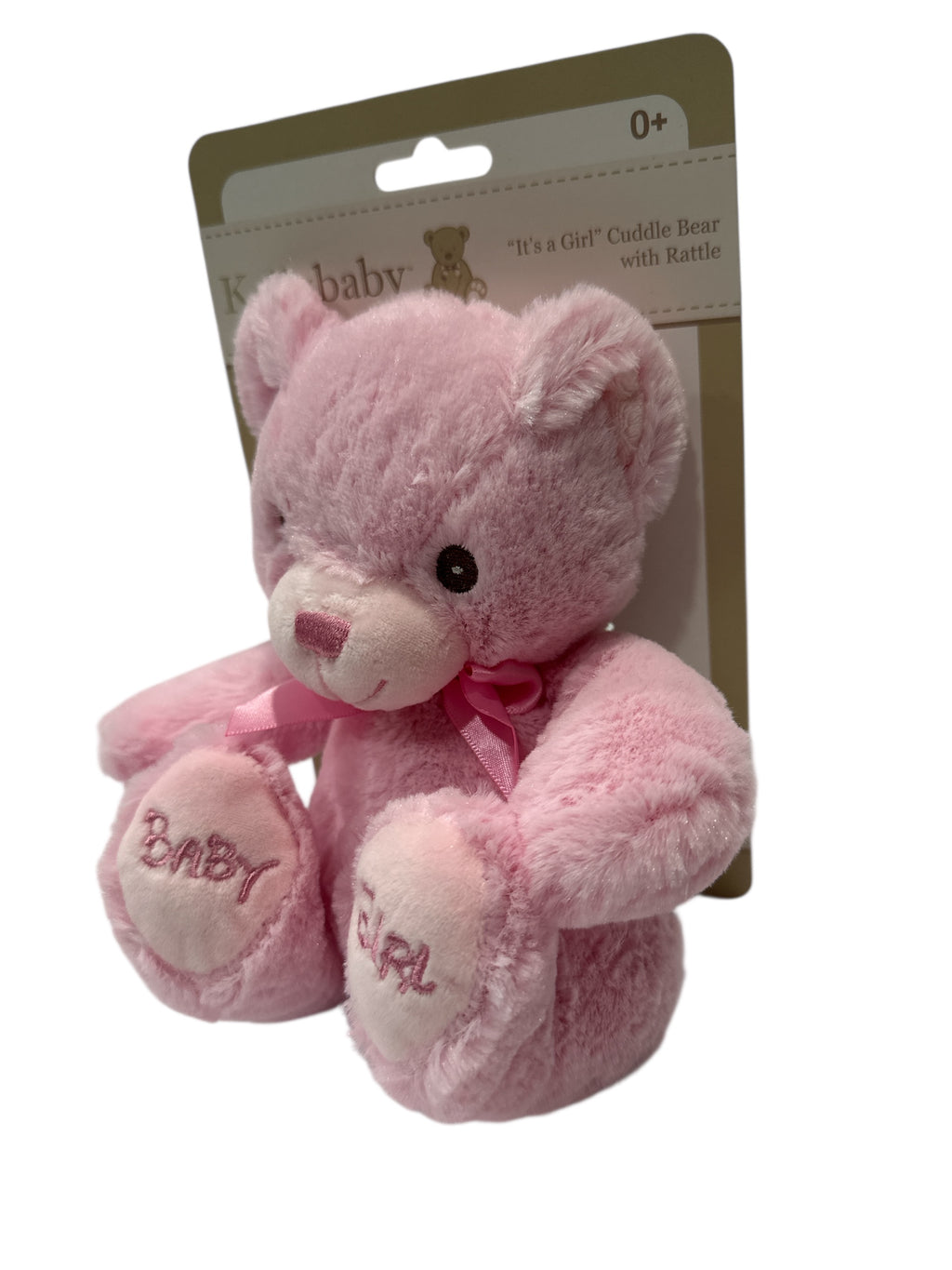 🌸🧸 9" Baby Girl Plush Cuddle Bear with Rattle - Safe Plush Toy (0+ Age) 🎀✨