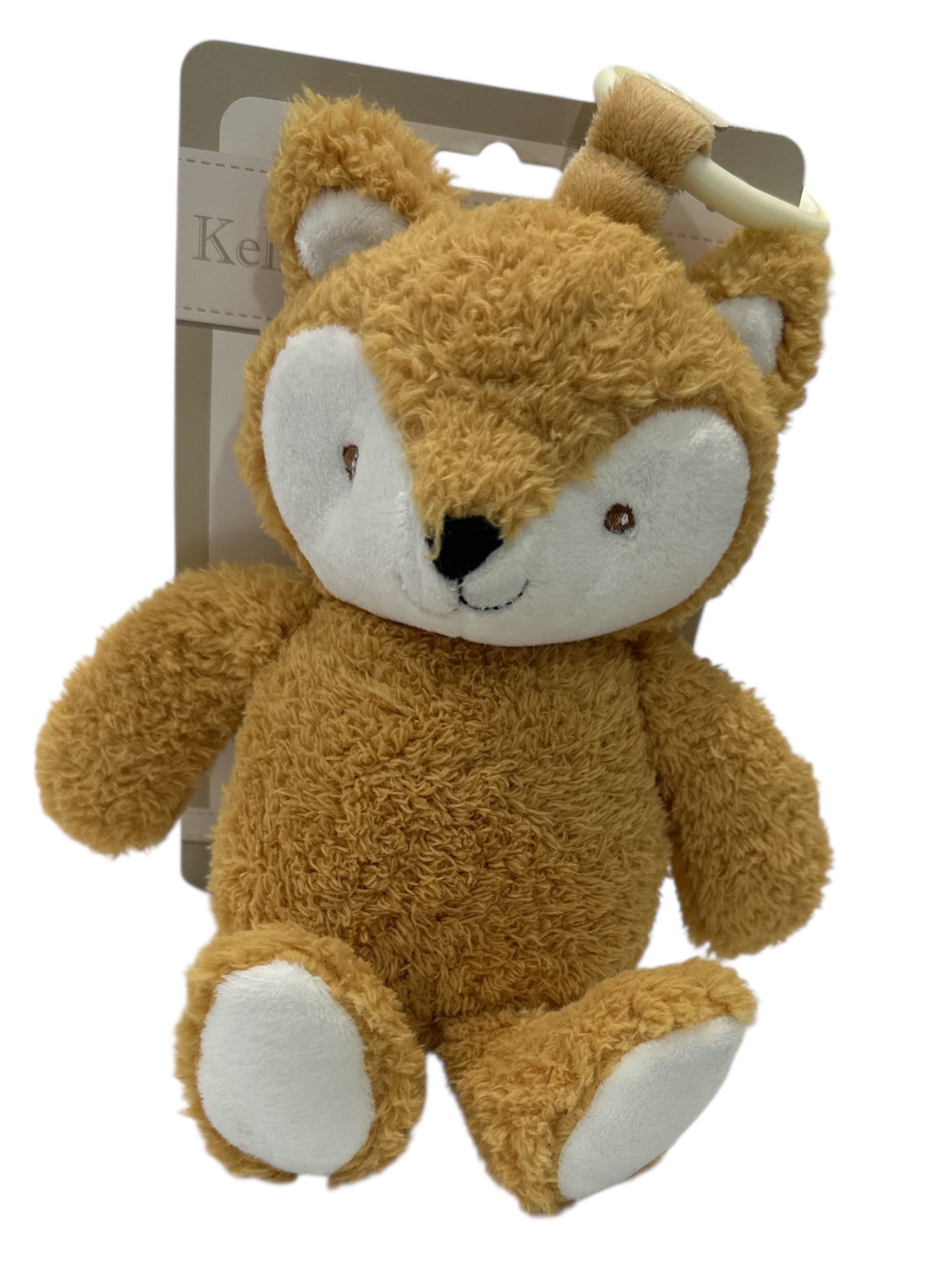 🦊🍼 11" Baby Plush Push Fox Toy with Rattle - Clip-On Pram Toy (0+ Age) 🌟✨