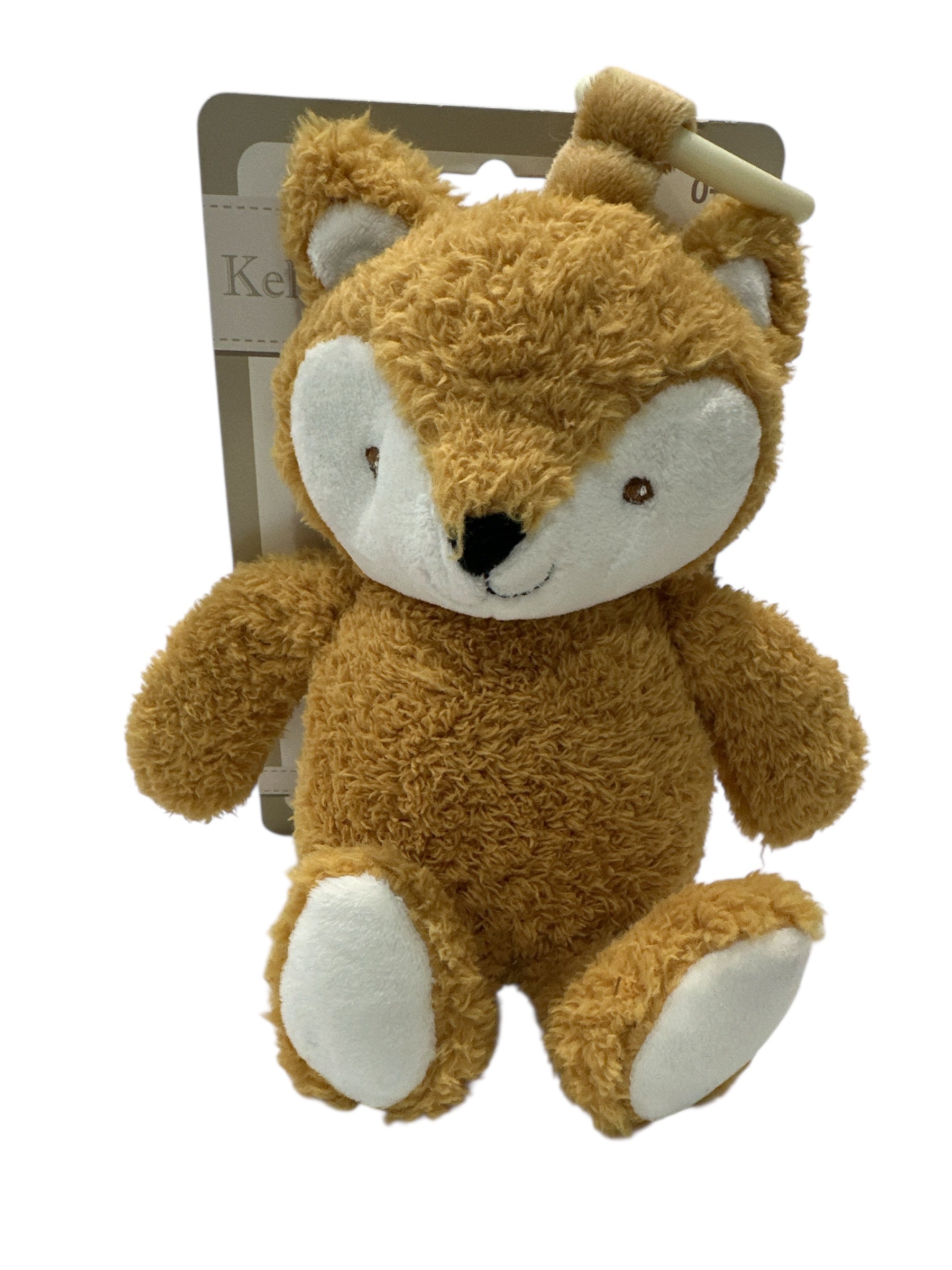 🦊🍼 11" Baby Plush Push Fox Toy with Rattle - Clip-On Pram Toy (0+ Age) 🌟✨