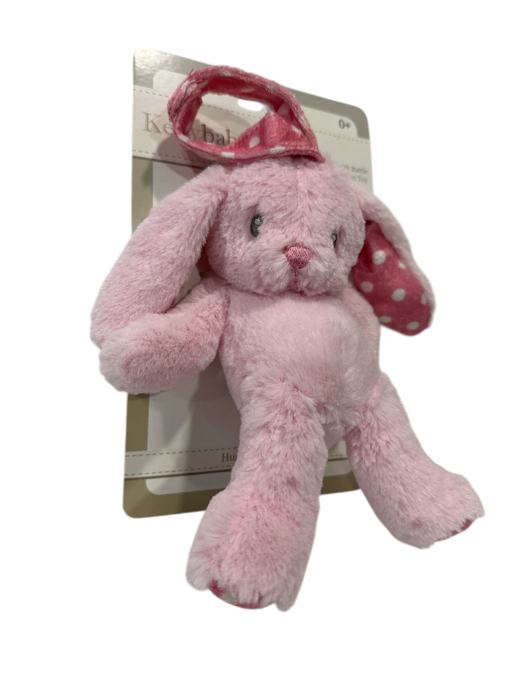 BABY RABBIT PLUSH TOY FOR 0+ AGER AND UP 8" WITH RATTLE CLIP-ON TOY
