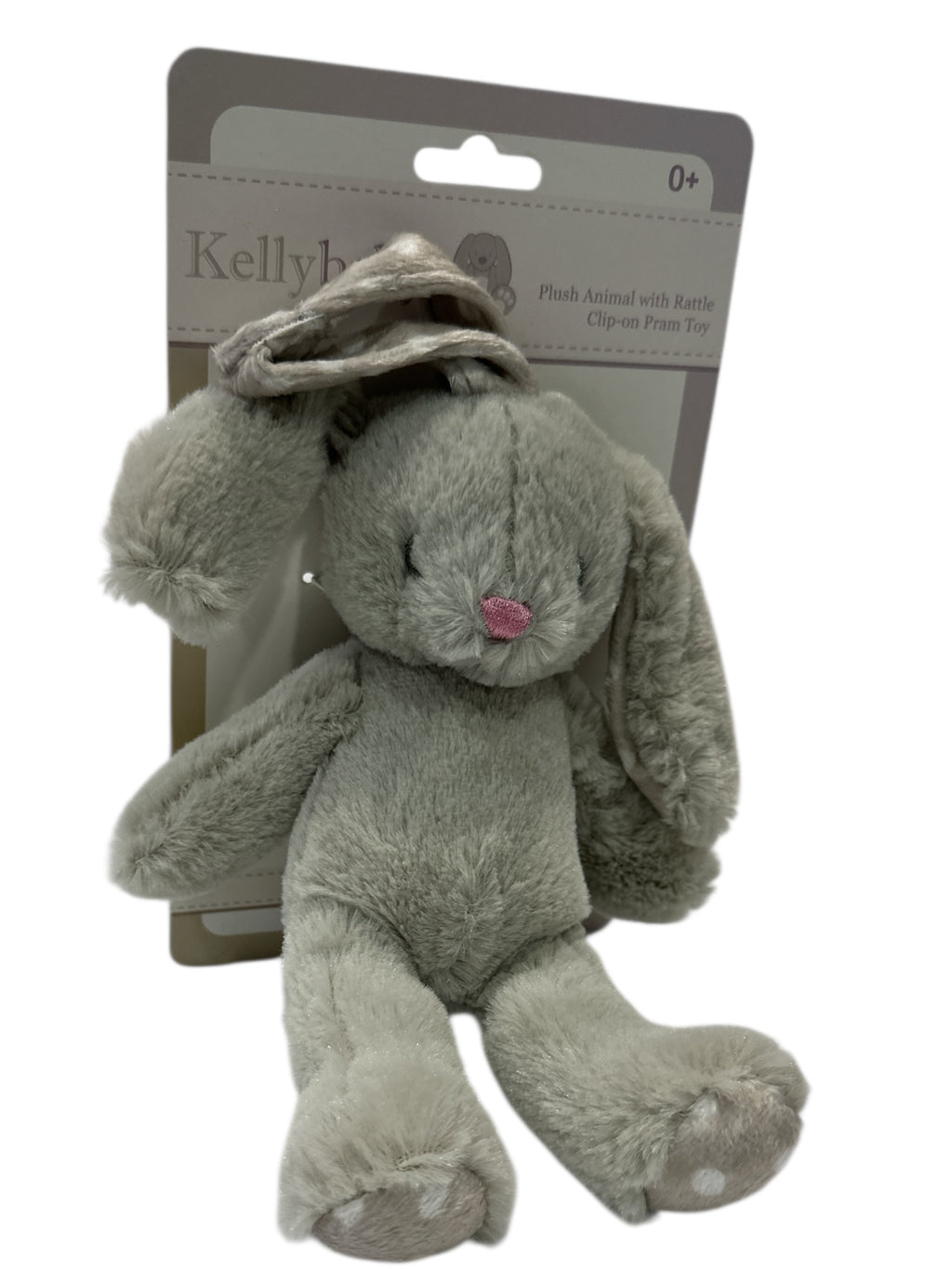 🐰🍼 8" Baby Rabbit Plush Toy with Rattle - Clip-On Toy (0+ Age) 🎀✨
