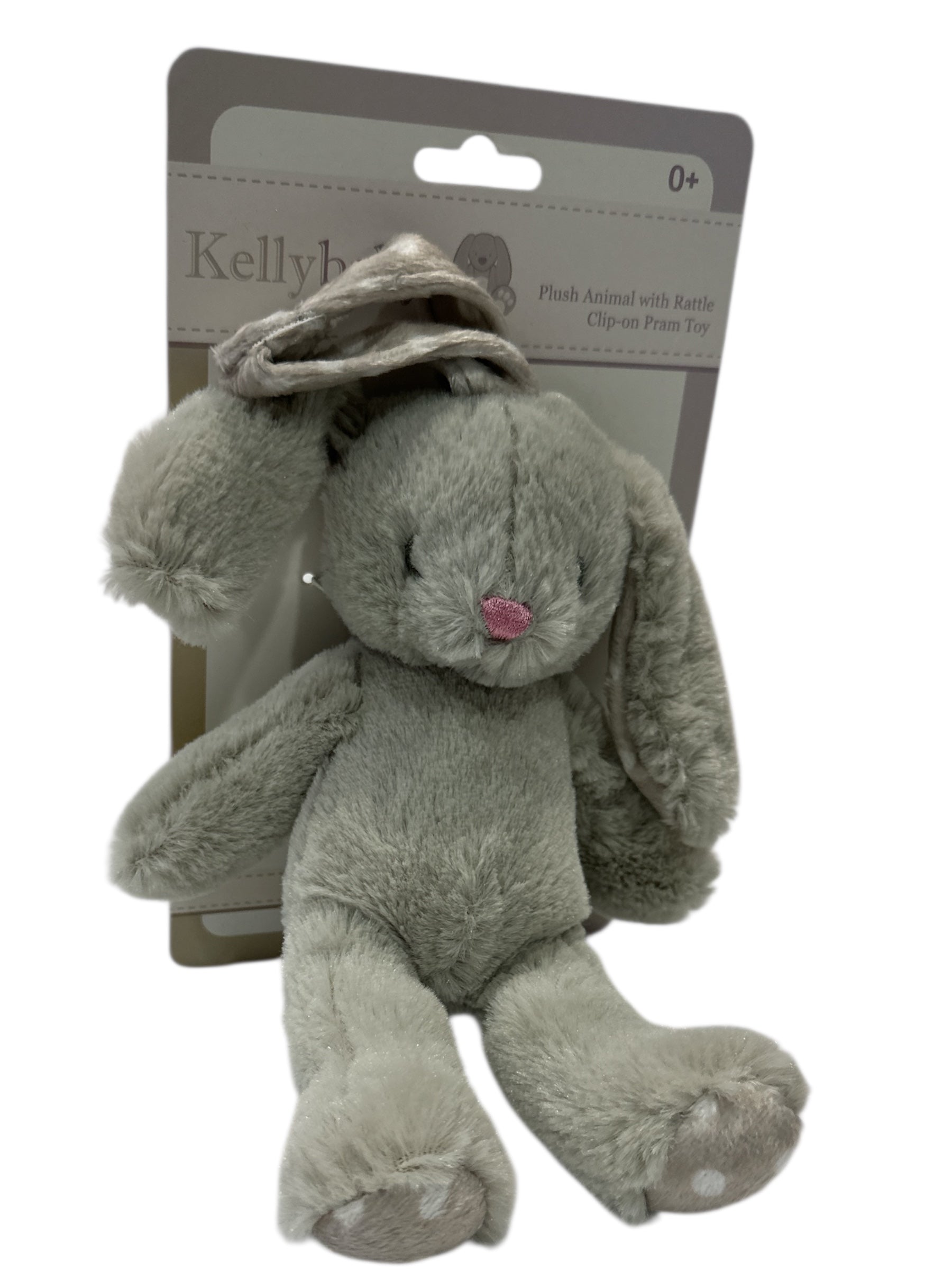 🐰🍼 8" Baby Rabbit Plush Toy with Rattle - Clip-On Toy (0+ Age) 🎀✨
