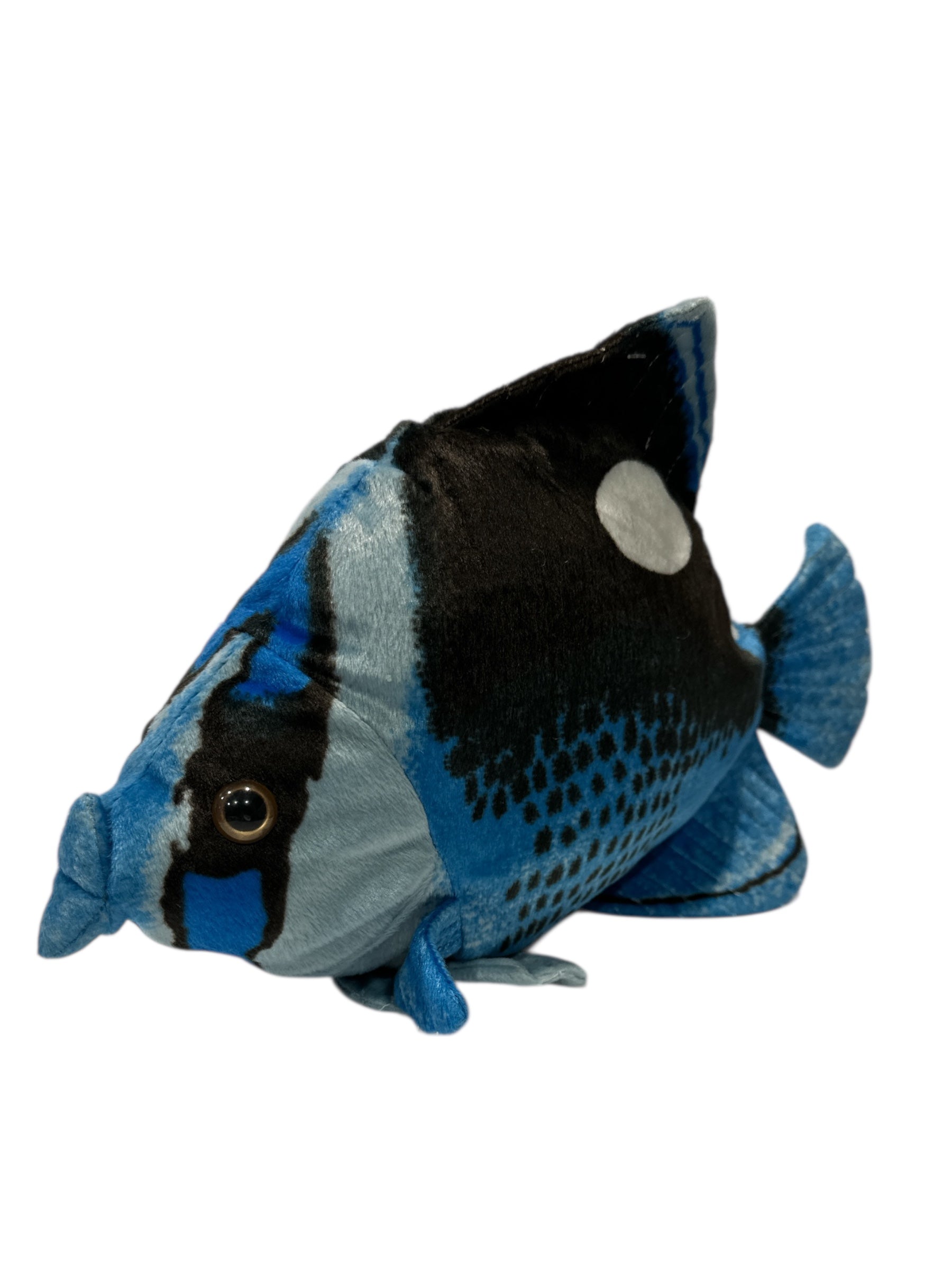 Big Size Wild Animals Blue Fish 15" Blue Black Ocean Fish Plush