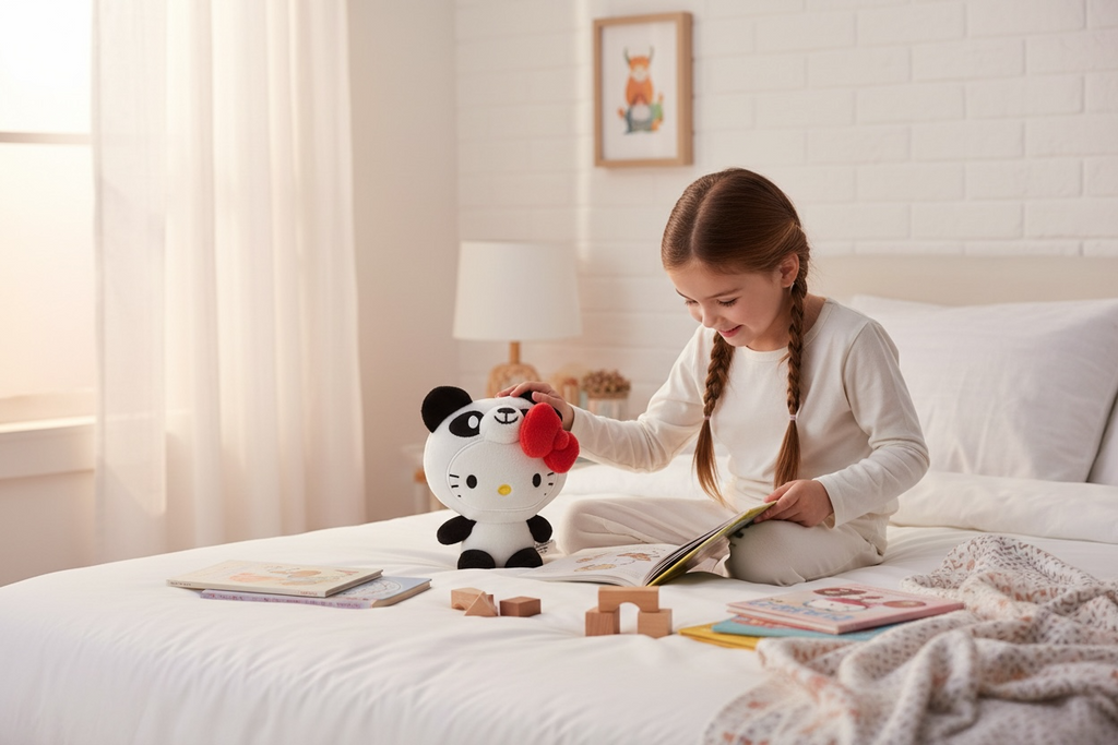 Hello Kitty Panda Face Plush - 6" Adorable Cuddly Companion