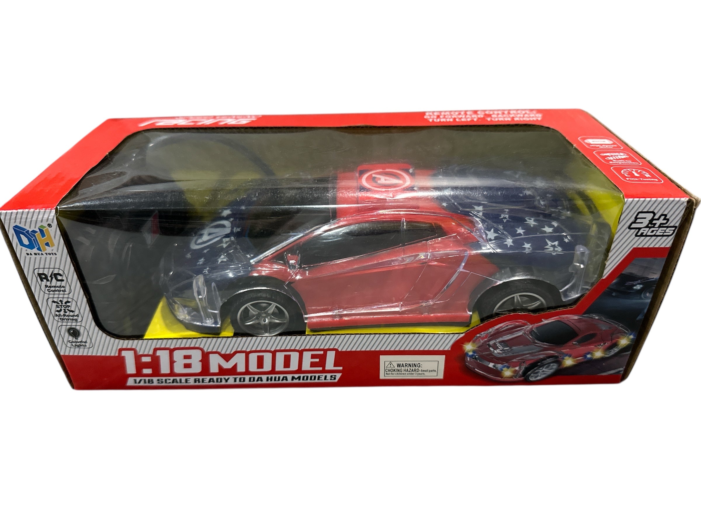 1:18 Scale RC Fast Speed Car – Remote Control Toy Car with Full Body LED Lights