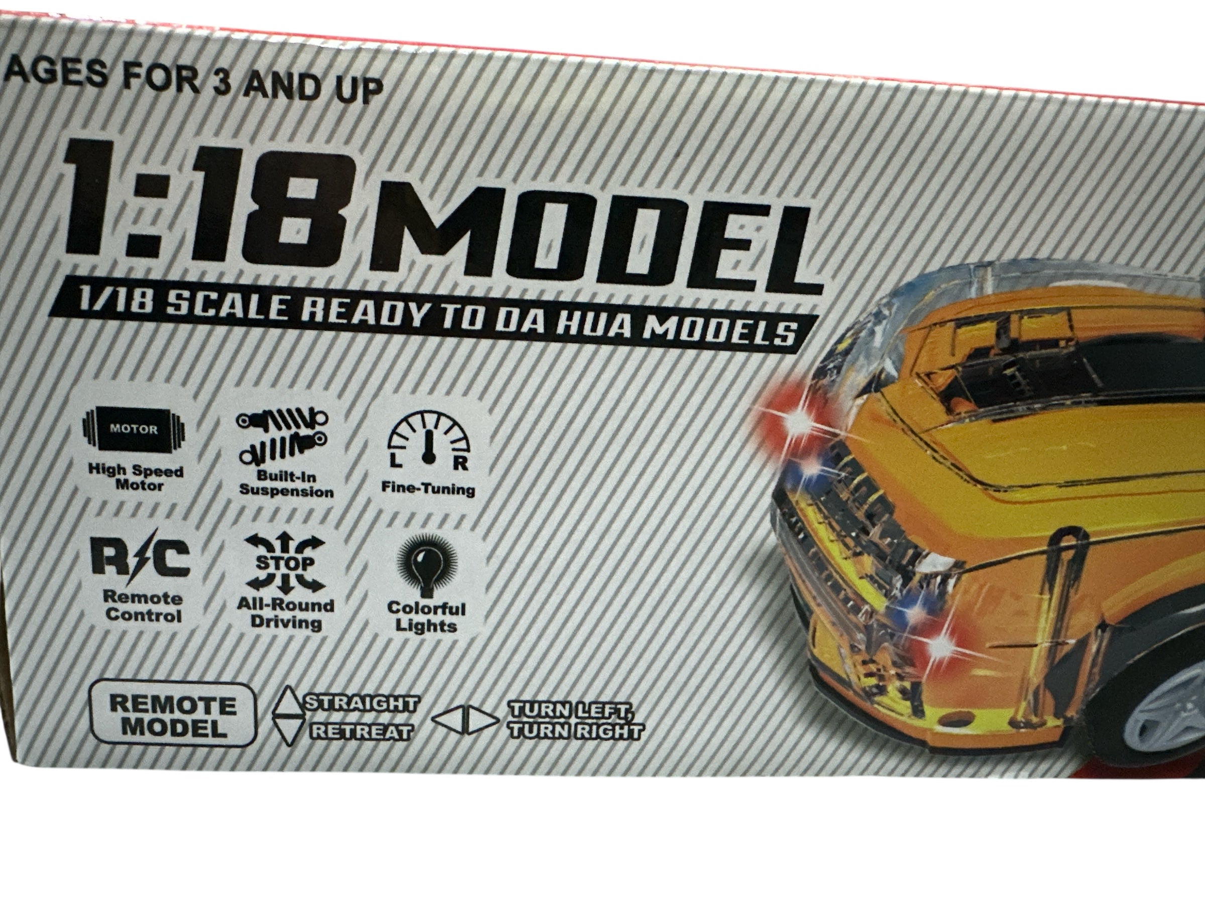 1:18 Scale RC Fast Speed Car – Remote Control Toy Car with Full Body LED Lights