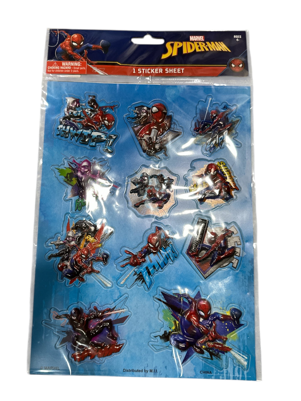 Marvel Spider-Man Puffy Sticker Sheet – 12 Raised Stickers, Licensed