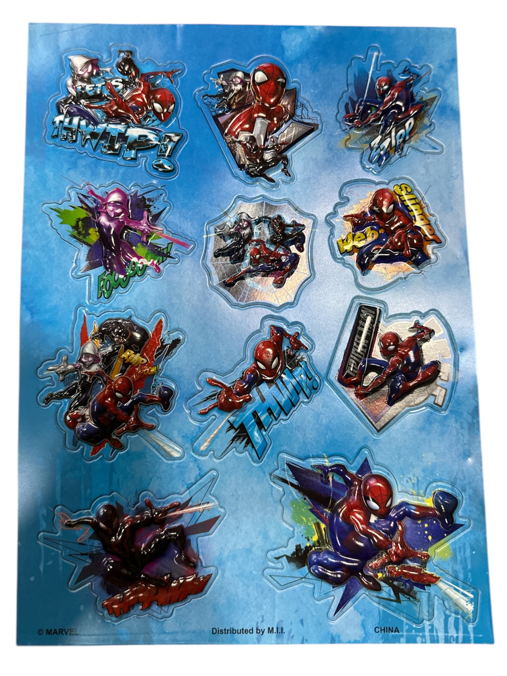 Marvel Spider-Man Puffy Sticker Sheet – 12 Raised Stickers, Licensed