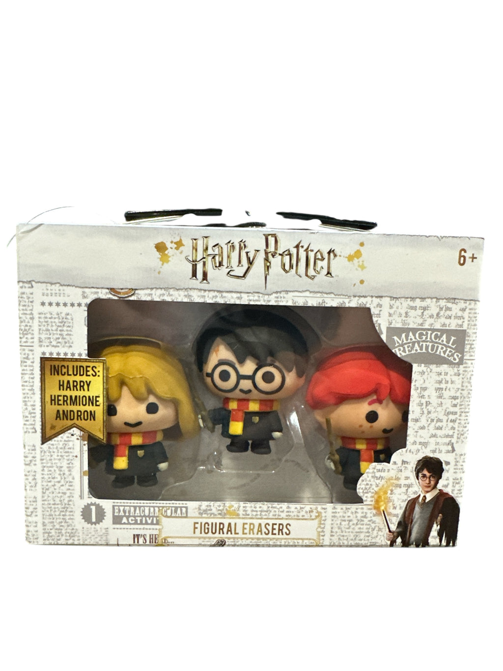 Harry Potter Figural Erasers Set, Harry Hermione Ron Characters, Officially Licensed Magical Creatures Erasers, School & Collectible Gift for Kids