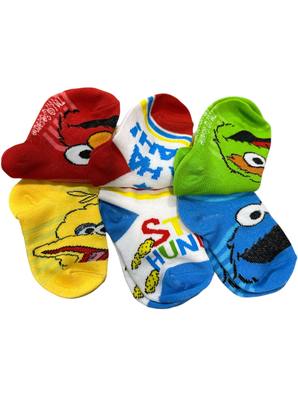 Sesame Street Boys Ankle Socks Set, 6 Pairs Cartoon Character Socks for Kids, Soft & Comfortable Socks for Boys (Shoe Size 4–7)