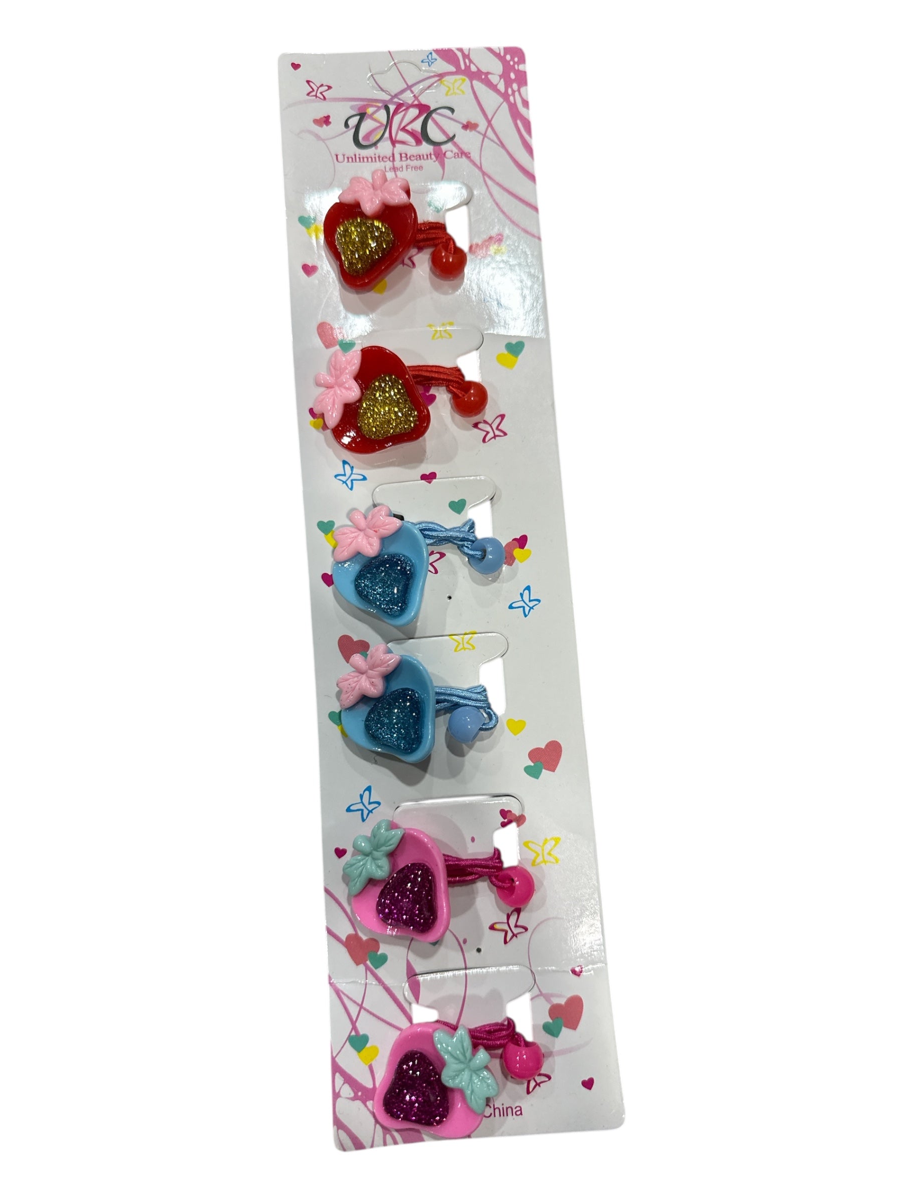 Girls Glitter Heart Hair Clips Set 6 PCS. – Colorful Sparkly Hair Accessories for Kids, Cute Flower & Heart Design