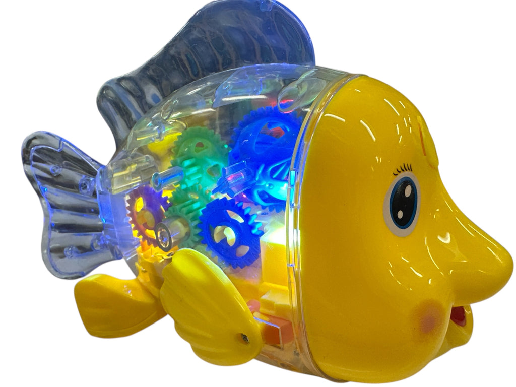 B/O Dancing Gear Fish Toy with Lights & Music – Educational Gear Toy for Kids Ages 3+, Motor Skills Learning Toy