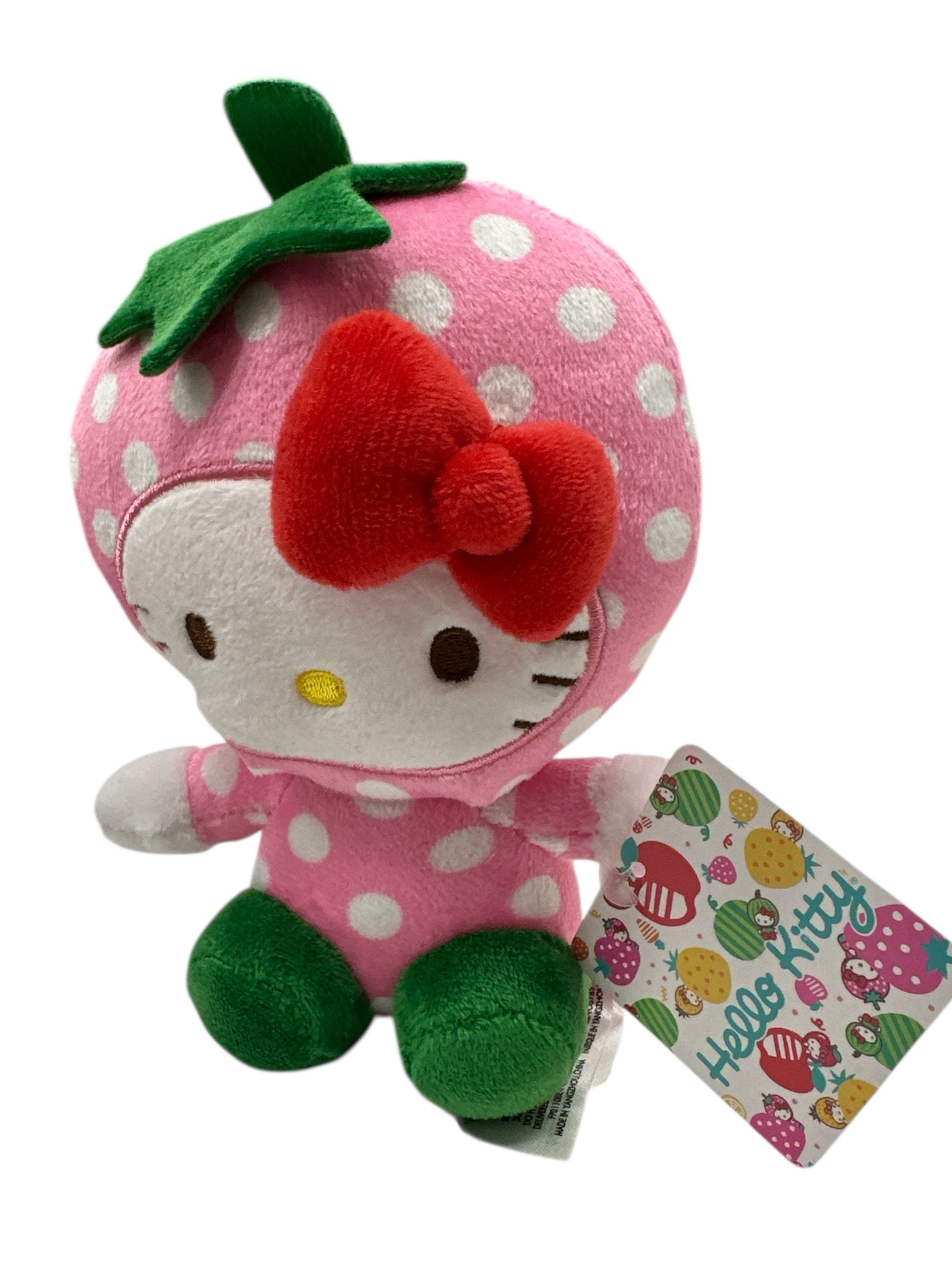 Hello Kitty Licensed Strawberry Plush Toy – 6-Inch Soft Collectible Stuffed Animal