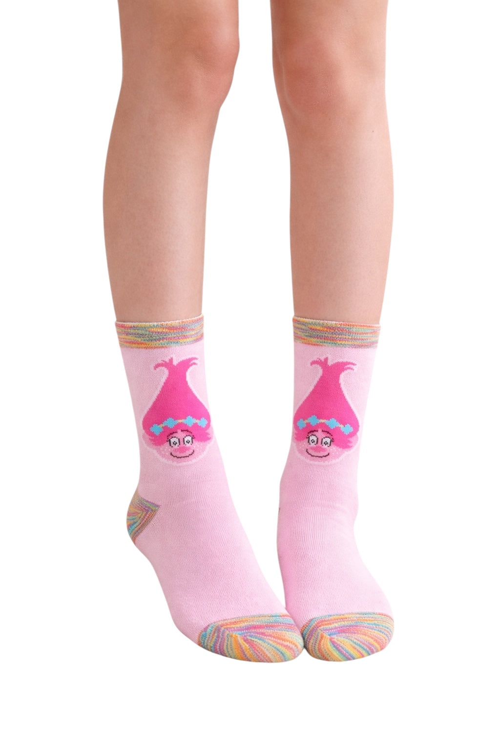 Trolls Band Together Crew Socks – 3-Pair Set, Colorful Cartoon Cotton Socks for Kids & Fans