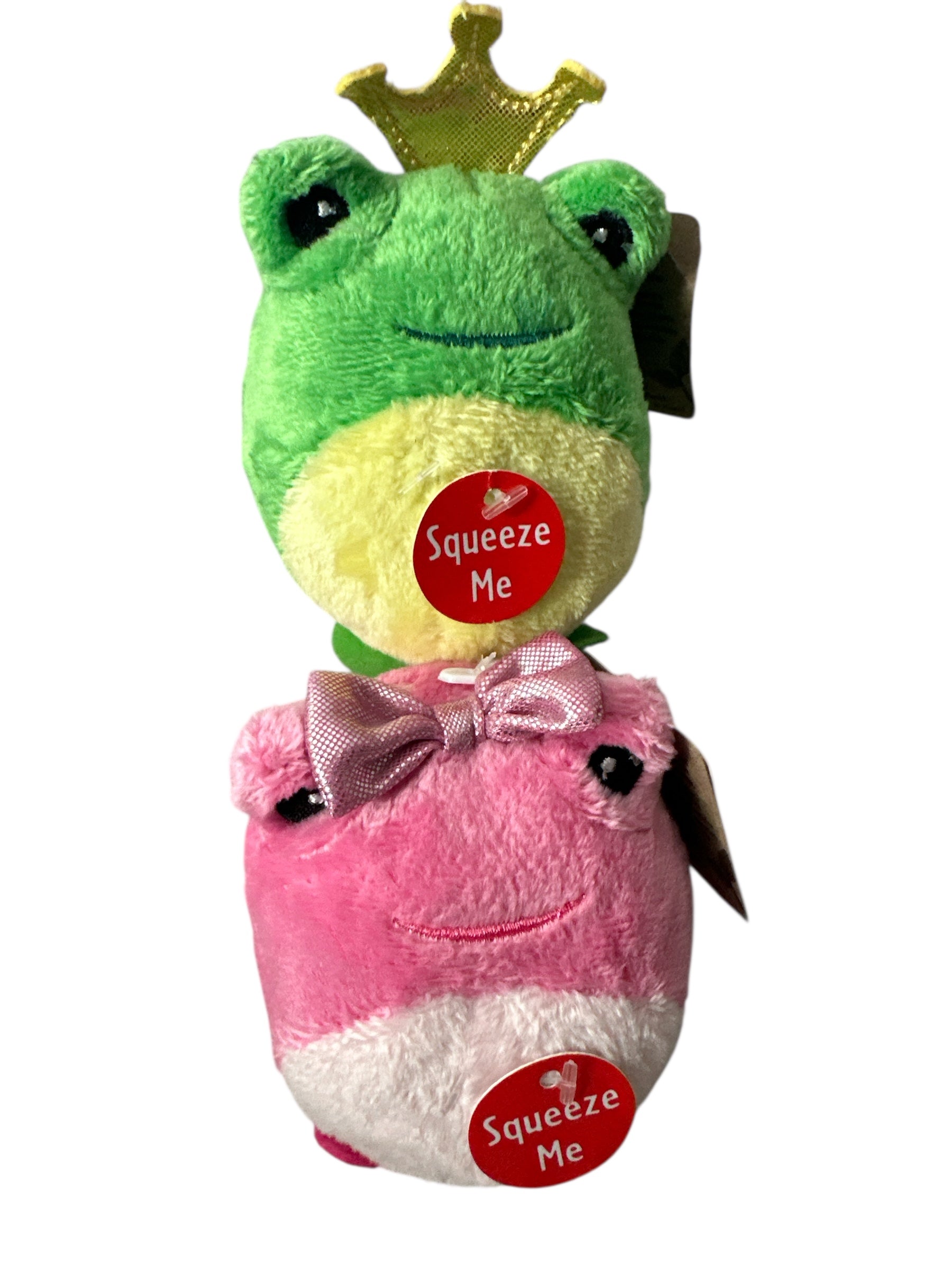 Cute Frog Plush Toy Set – 2-Pack, 3” Mini Squeezable Stuffed Animals with Sound, Super Soft Stress Toy for Kids