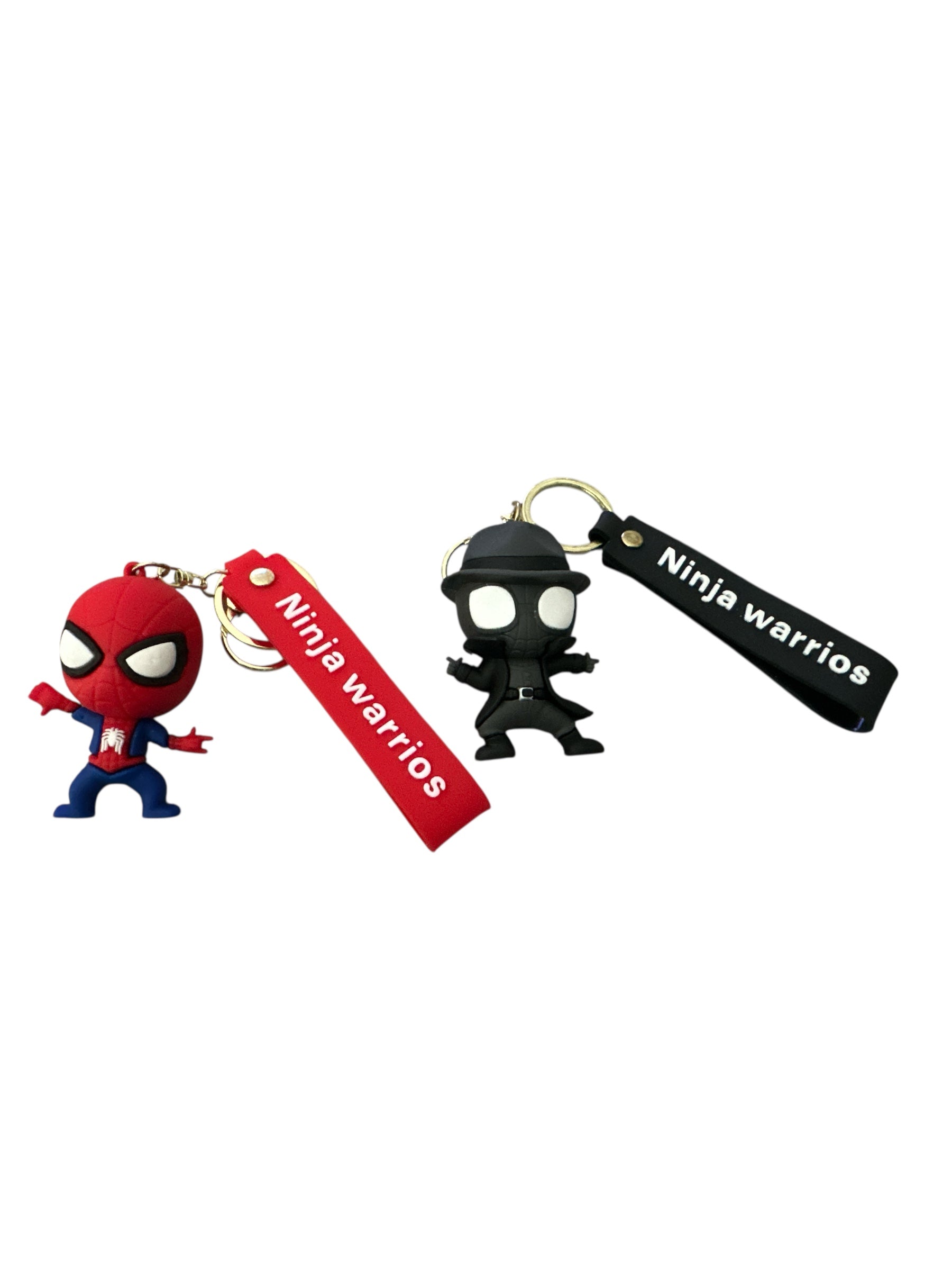 Superhero Themed Silicone Keychain Set – 2-Pack, 3” Mini Soft PVC Character Keychains, Cute Bag & Key Accessory