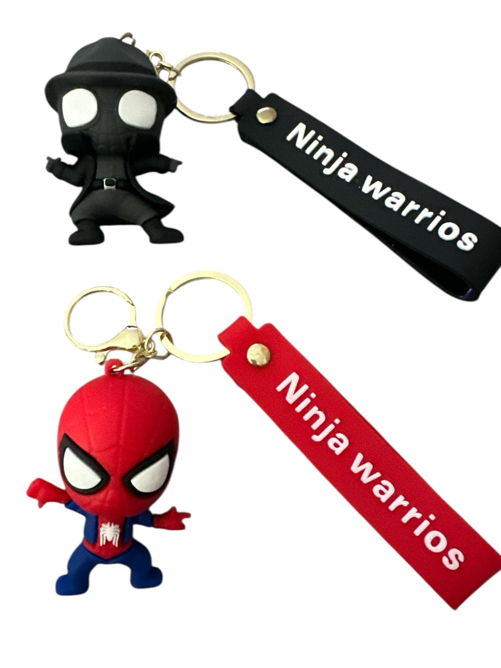 Superhero Themed Silicone Keychain Set – 2-Pack, 3” Mini Soft PVC Character Keychains, Cute Bag & Key Accessory