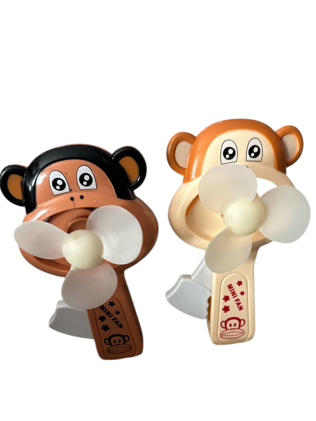 Cute Monkey Mini Fan Set – 2-Pack Handheld Cartoon Fans, Portable Battery Operated Cooling Fan for Kids