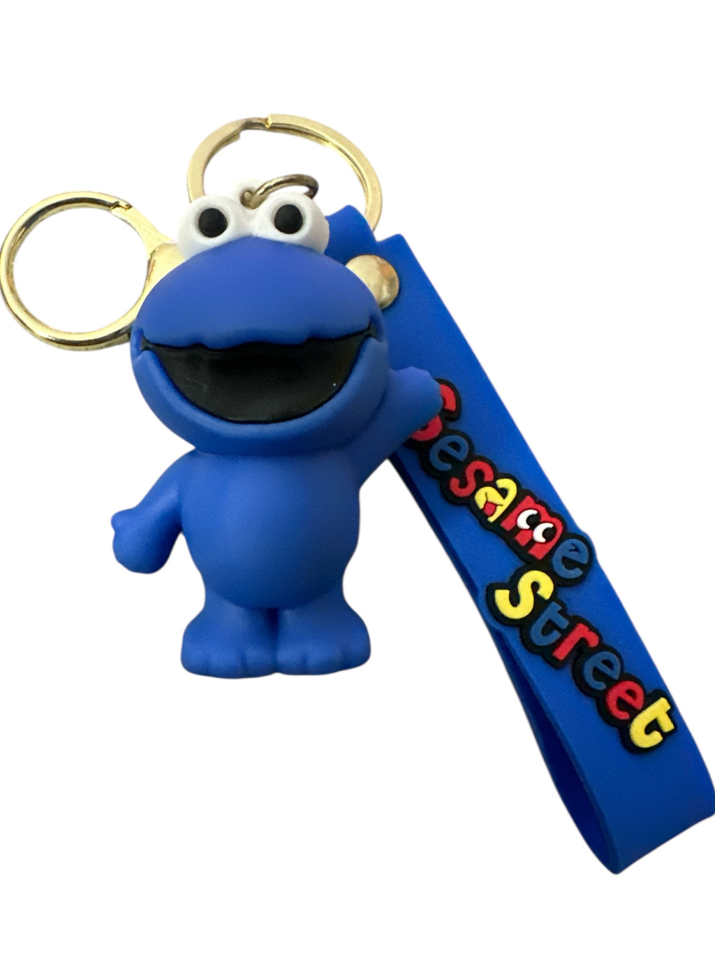 Sesame Street Silicone Keychain Set – 2-Pack Combo, Mini Character Figure Keychains with Wrist Strap