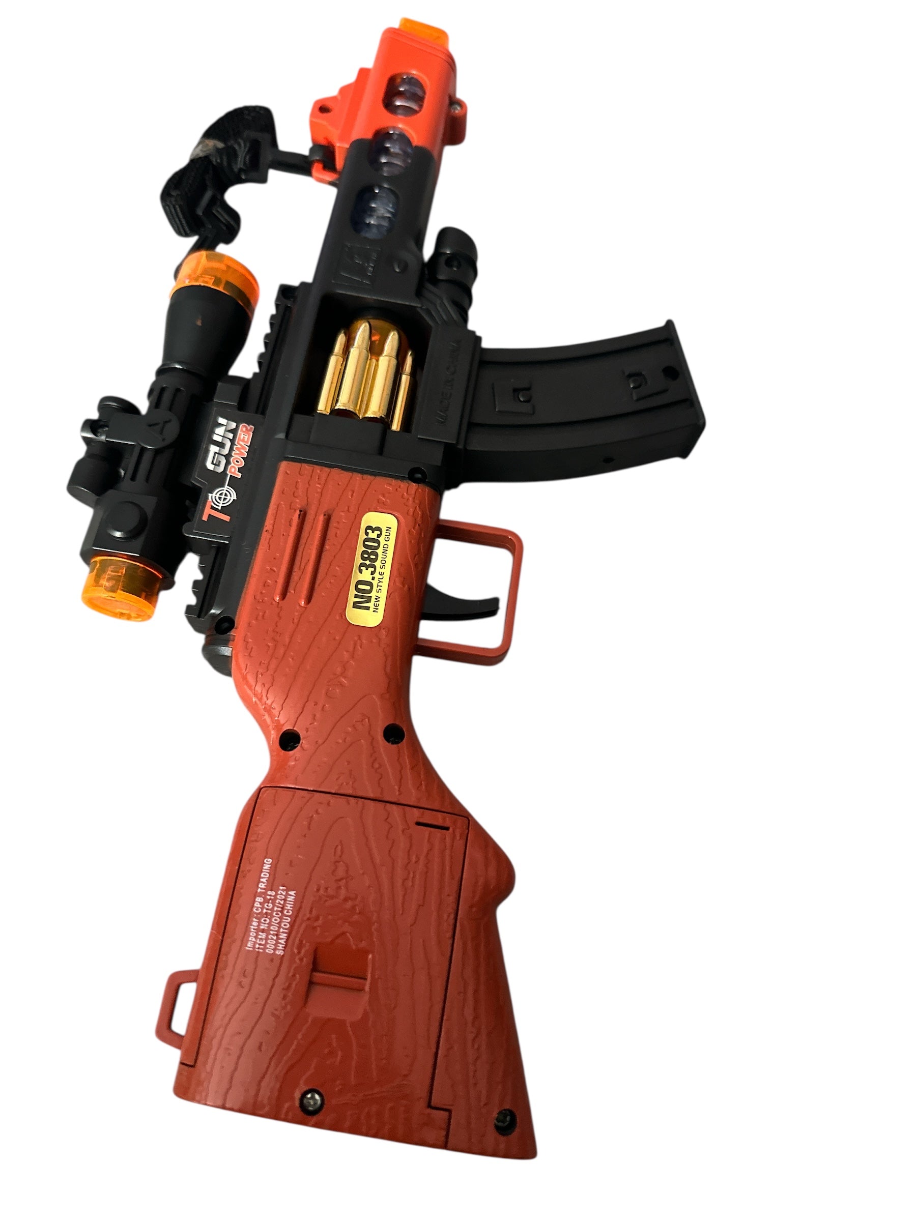 Toy Gun with Light & Sound – 12” Battery Operated Play Toy, Action Sound Effects for Kids