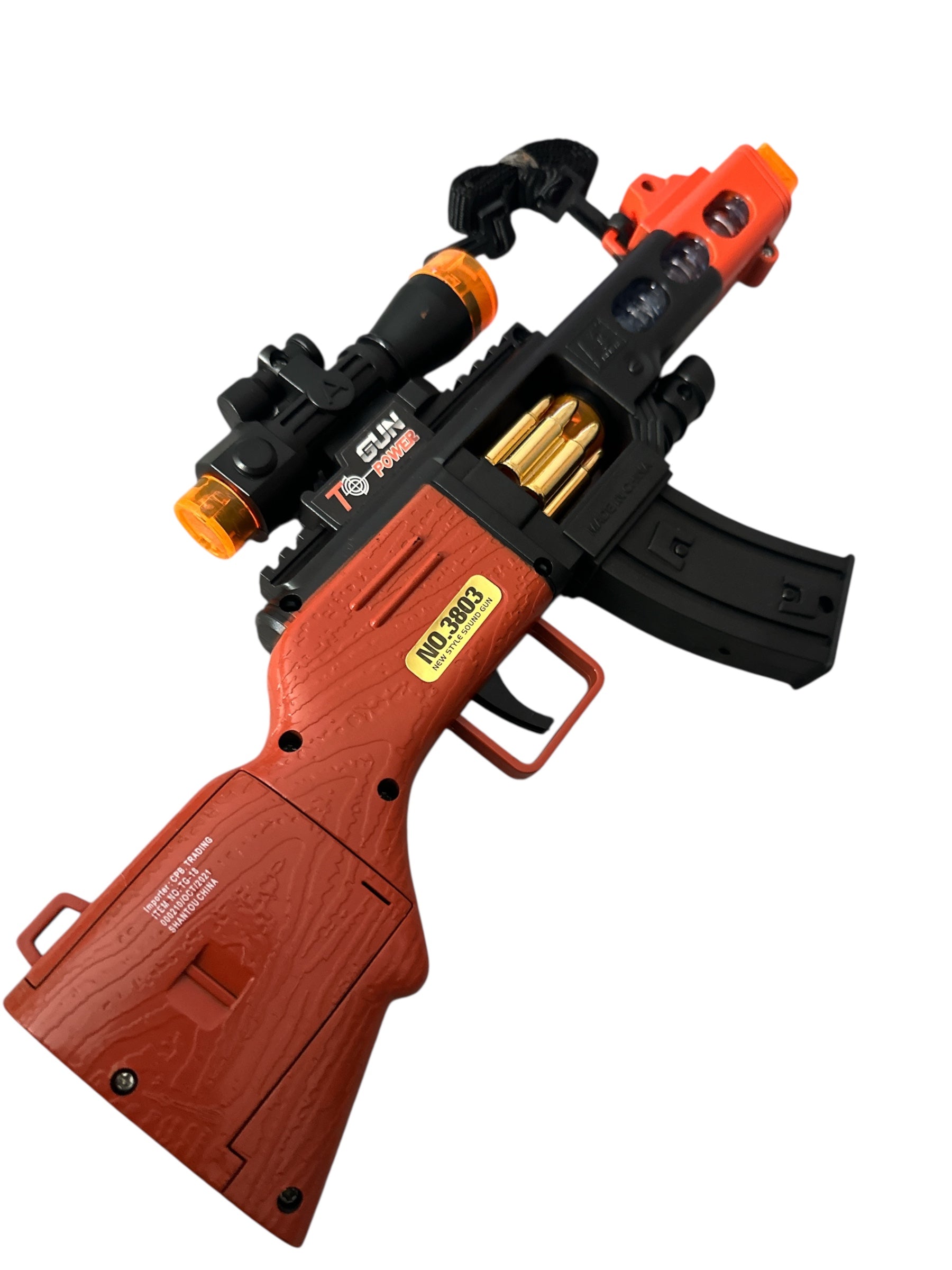 Toy Gun with Light & Sound – 12” Battery Operated Play Toy, Action Sound Effects for Kids